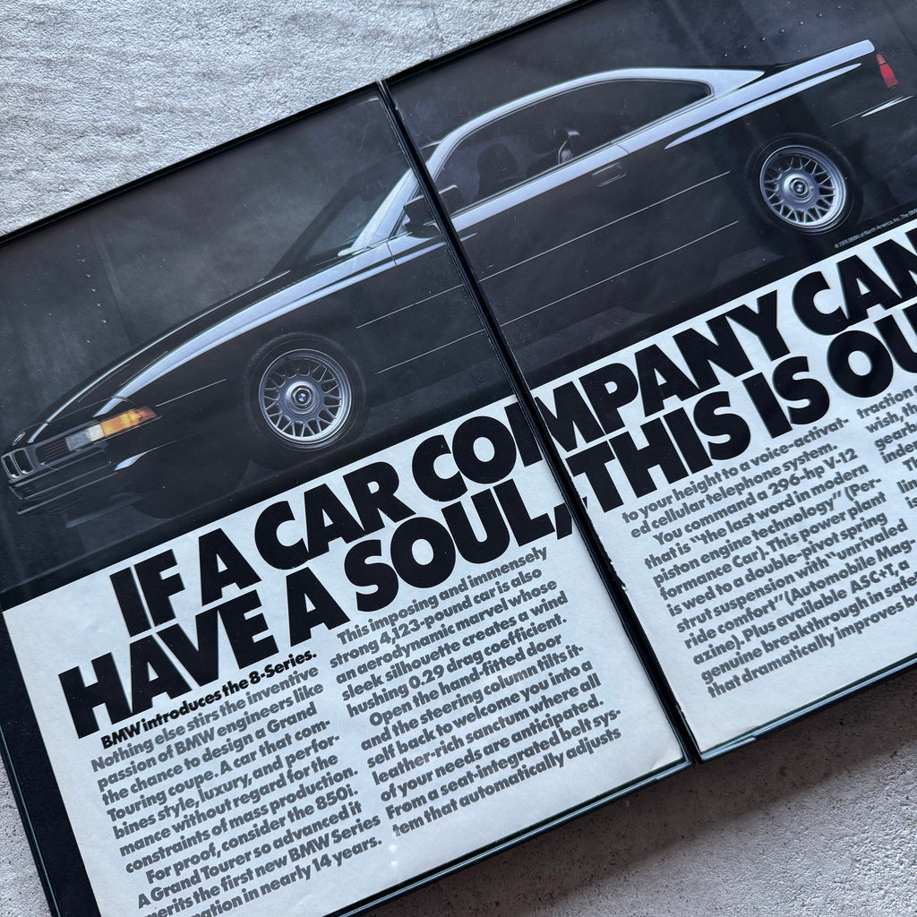 1994 BMW E31 850CSi V12 Framed Advertisement