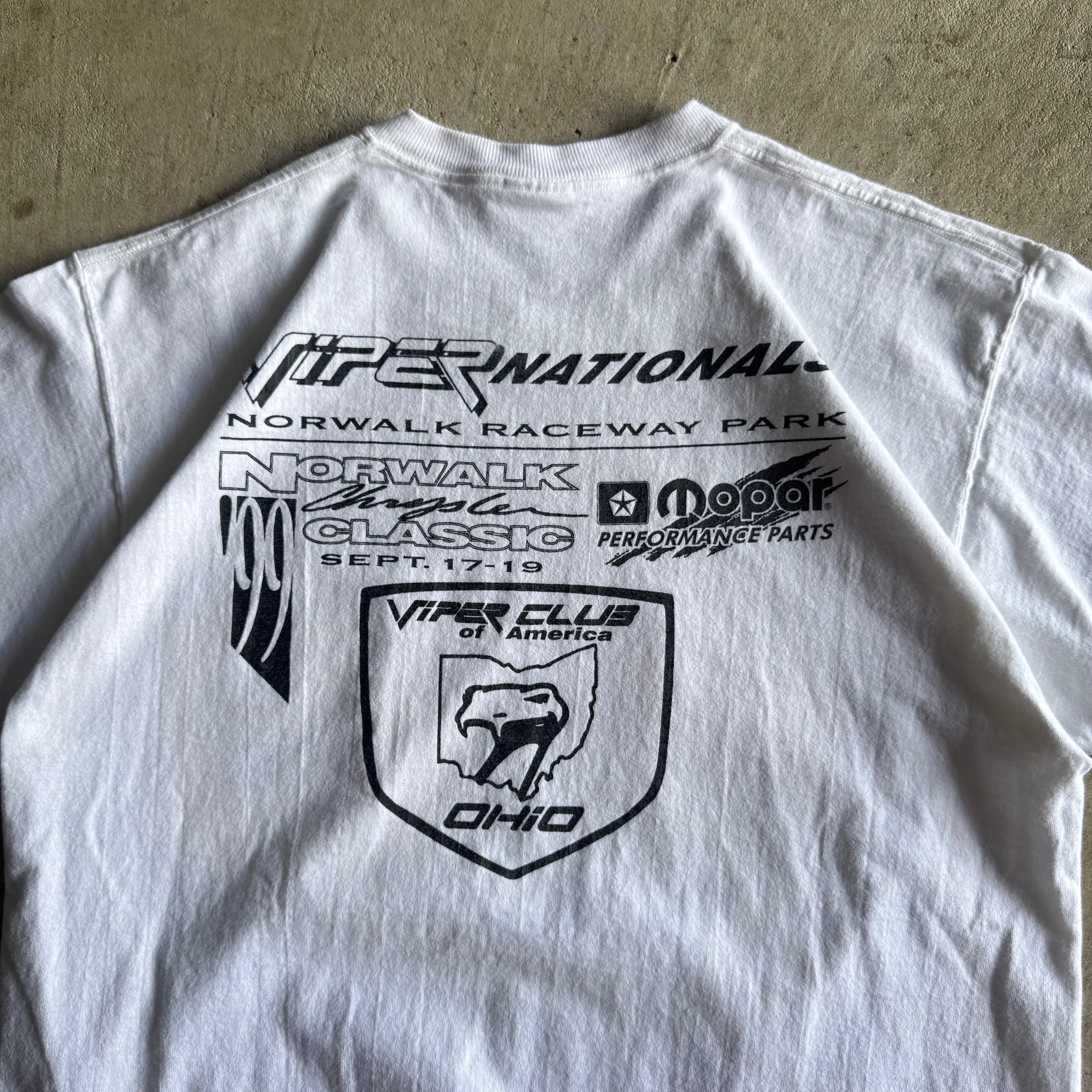 Vintage 1999 Dodge Viper Nationals Drag Racing White T Shirt Size Large
