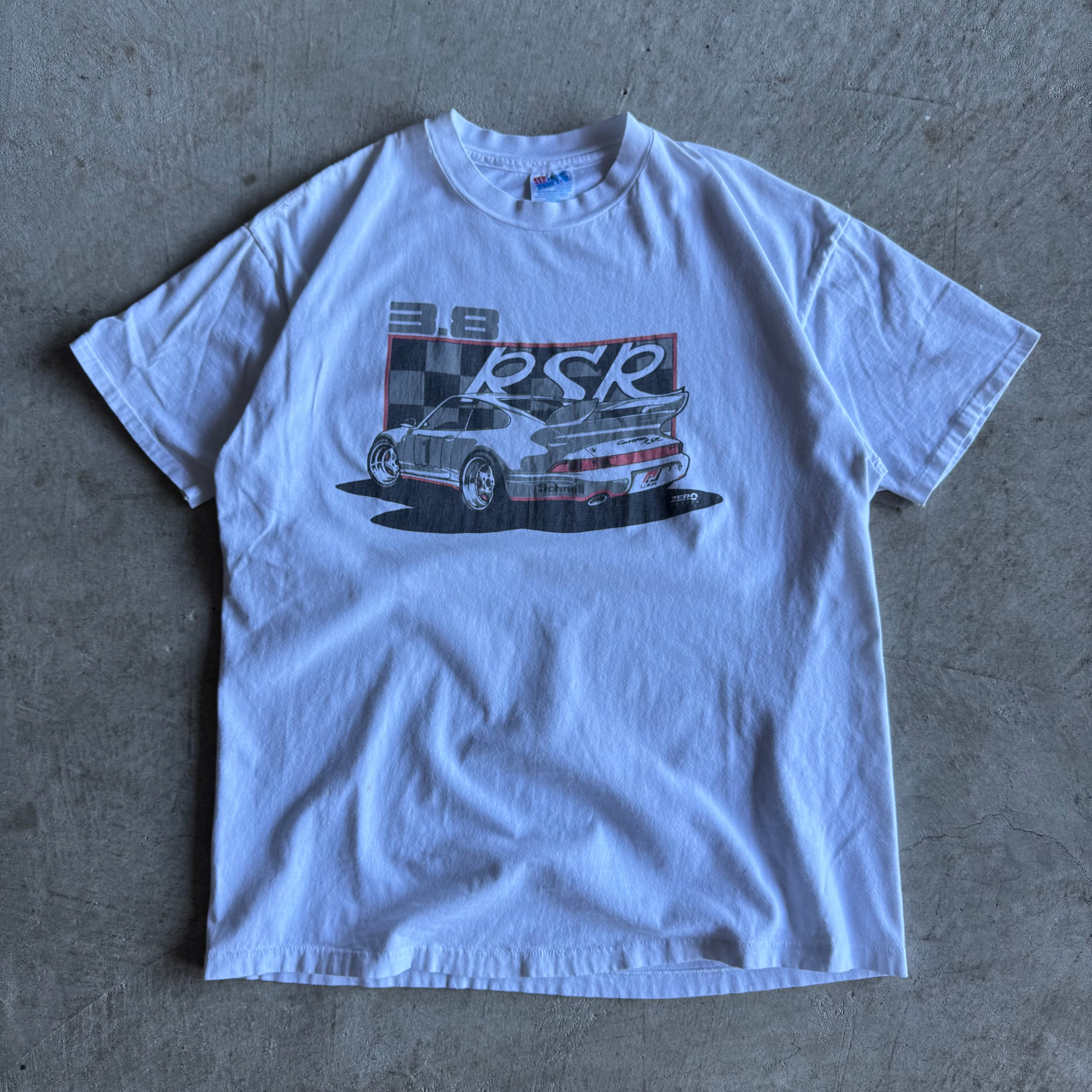 90s Porsche Carrera 3.8 RSR White T Shirt (XL)