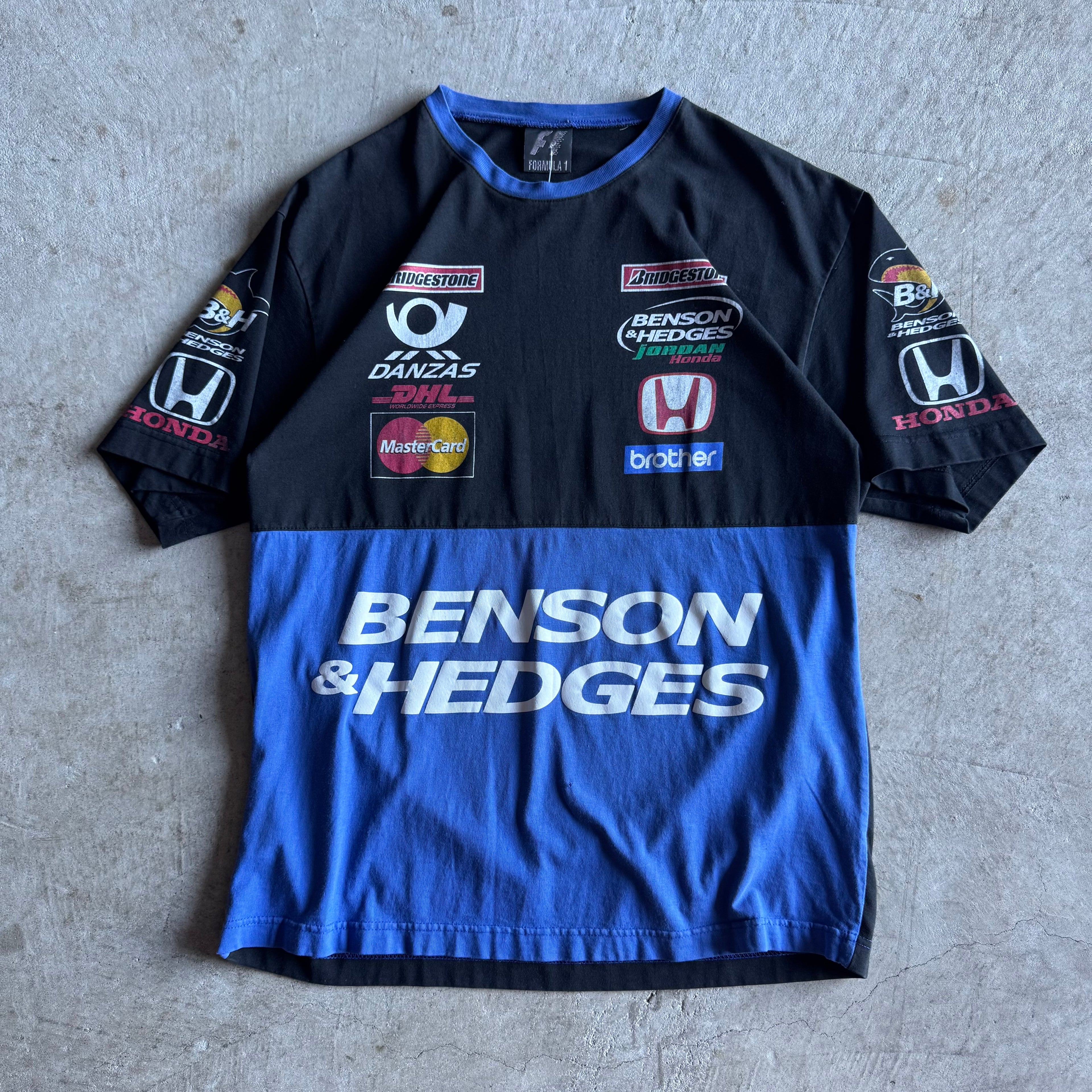 Vintage 90s Formula 1 Honda Benson & Hedges Team Black T Shirt Size Large