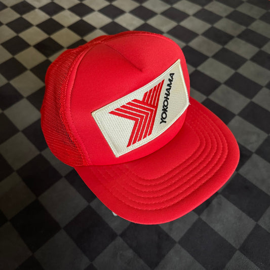 Vintage Yokohama Tires Red Trucker Hat
