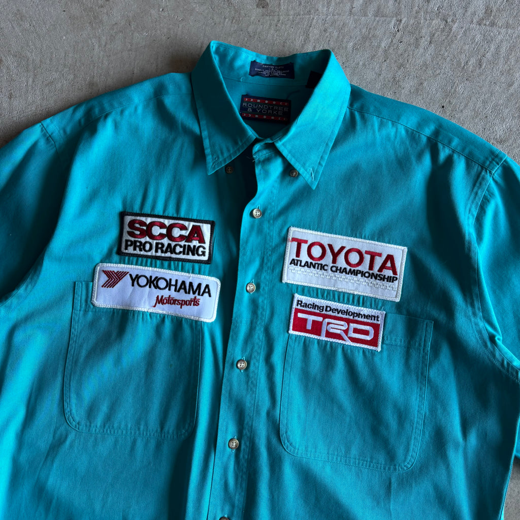 90s TRD Toyota Atlantic Championship Racing Blue Button Up Shirt (XL)