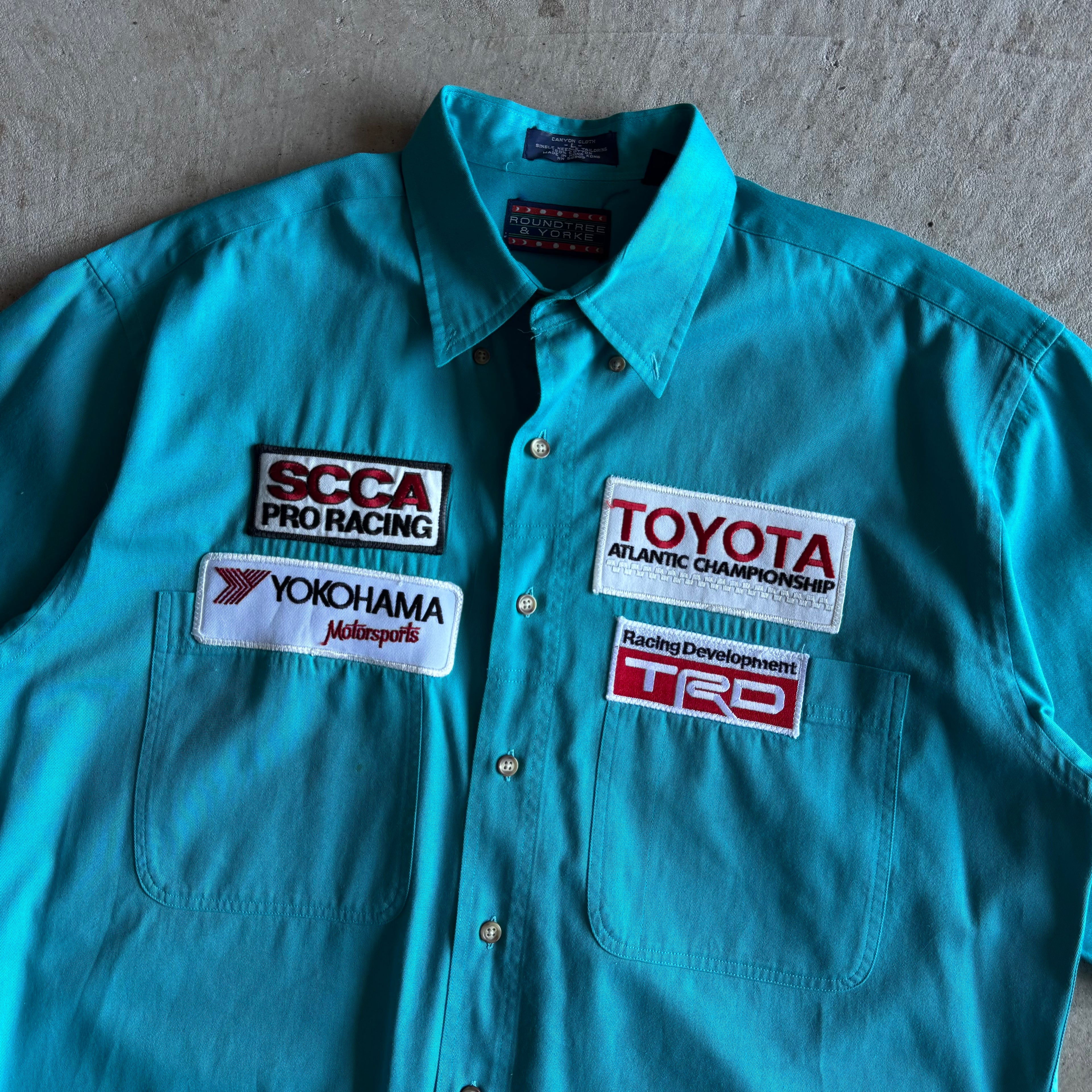 90s TRD Toyota Atlantic Championship Racing Blue Button Up Shirt (XL)