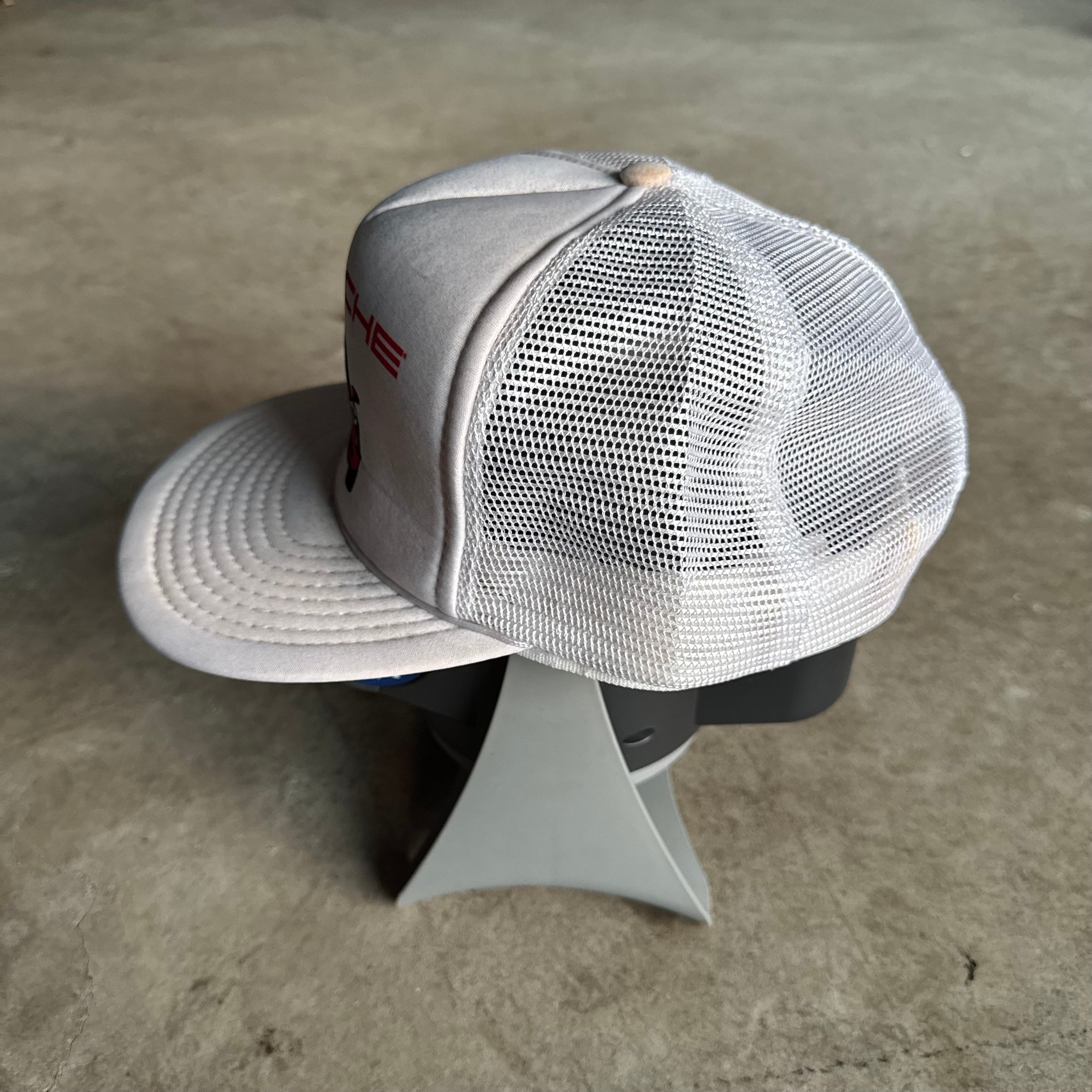 80s Porsche 911 White Mesh Adjustable Trucker Hat