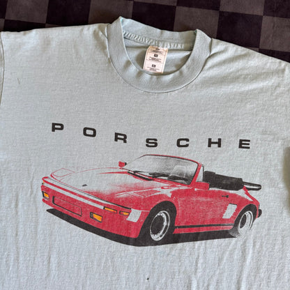 Vintage 90s Porsche 911 930 Slantnose Teal T Shirt XL