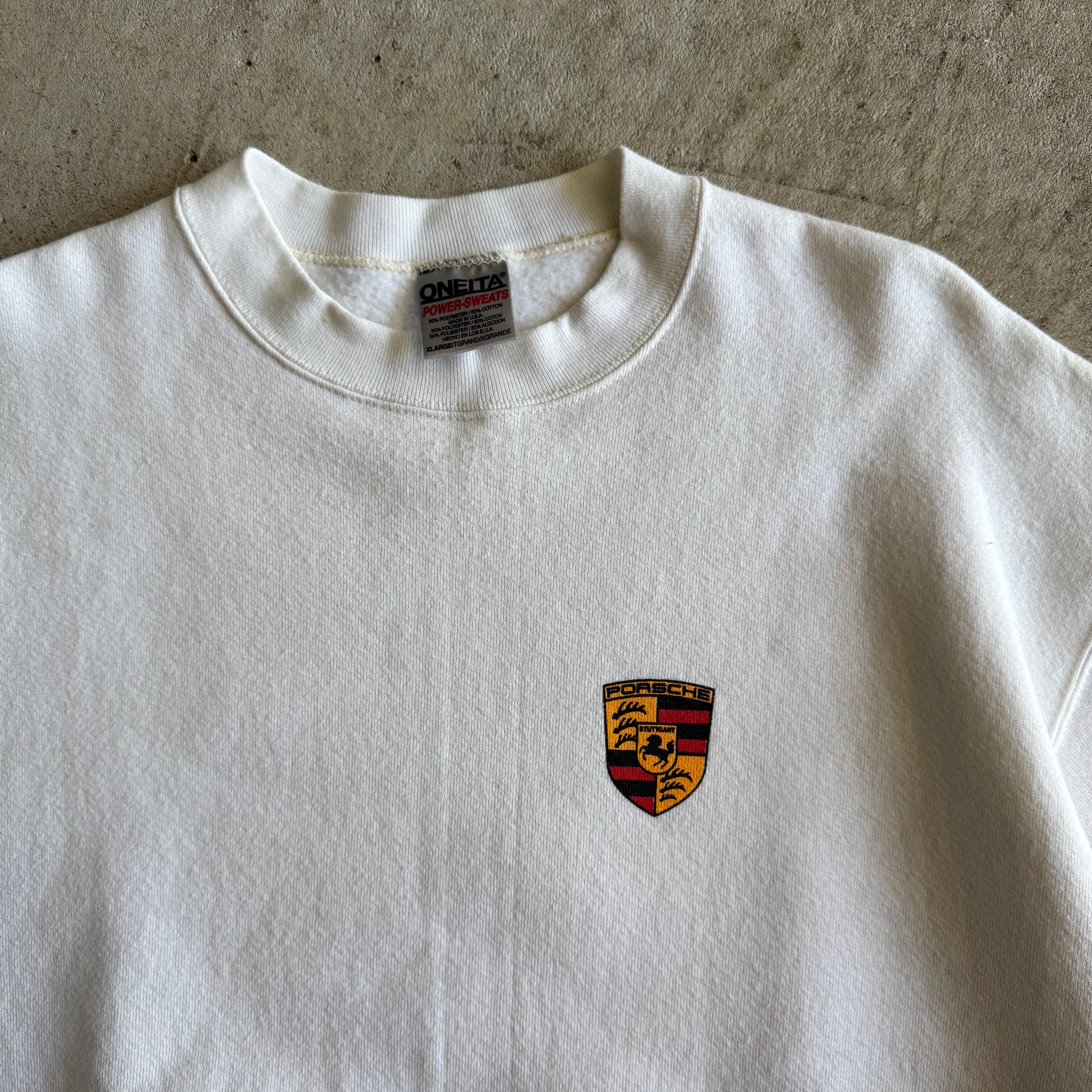 90s Porsche Carrera 993 White Crewneck Sweater (XL)