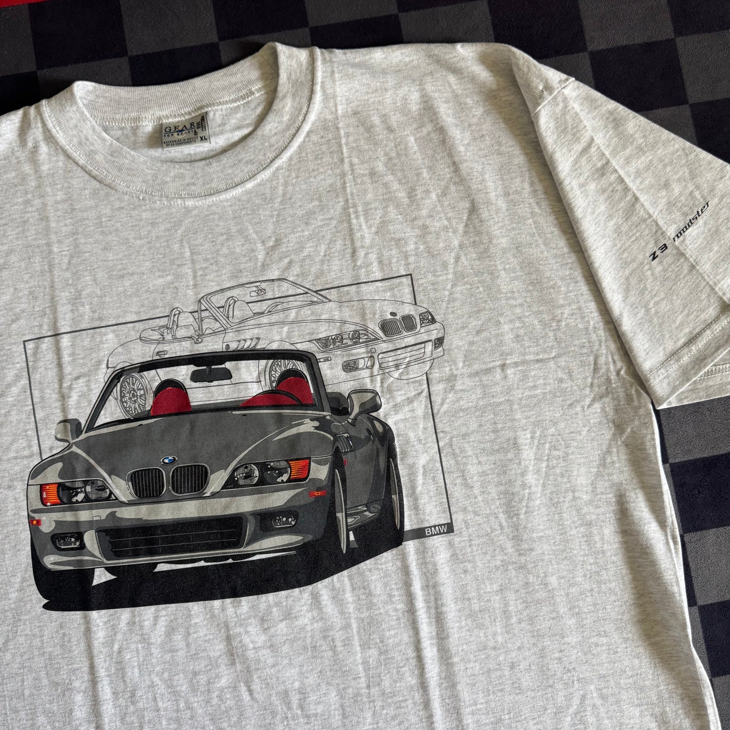 Vintage 90s BMW Z3 Roadster Grey T Shirt Size XL