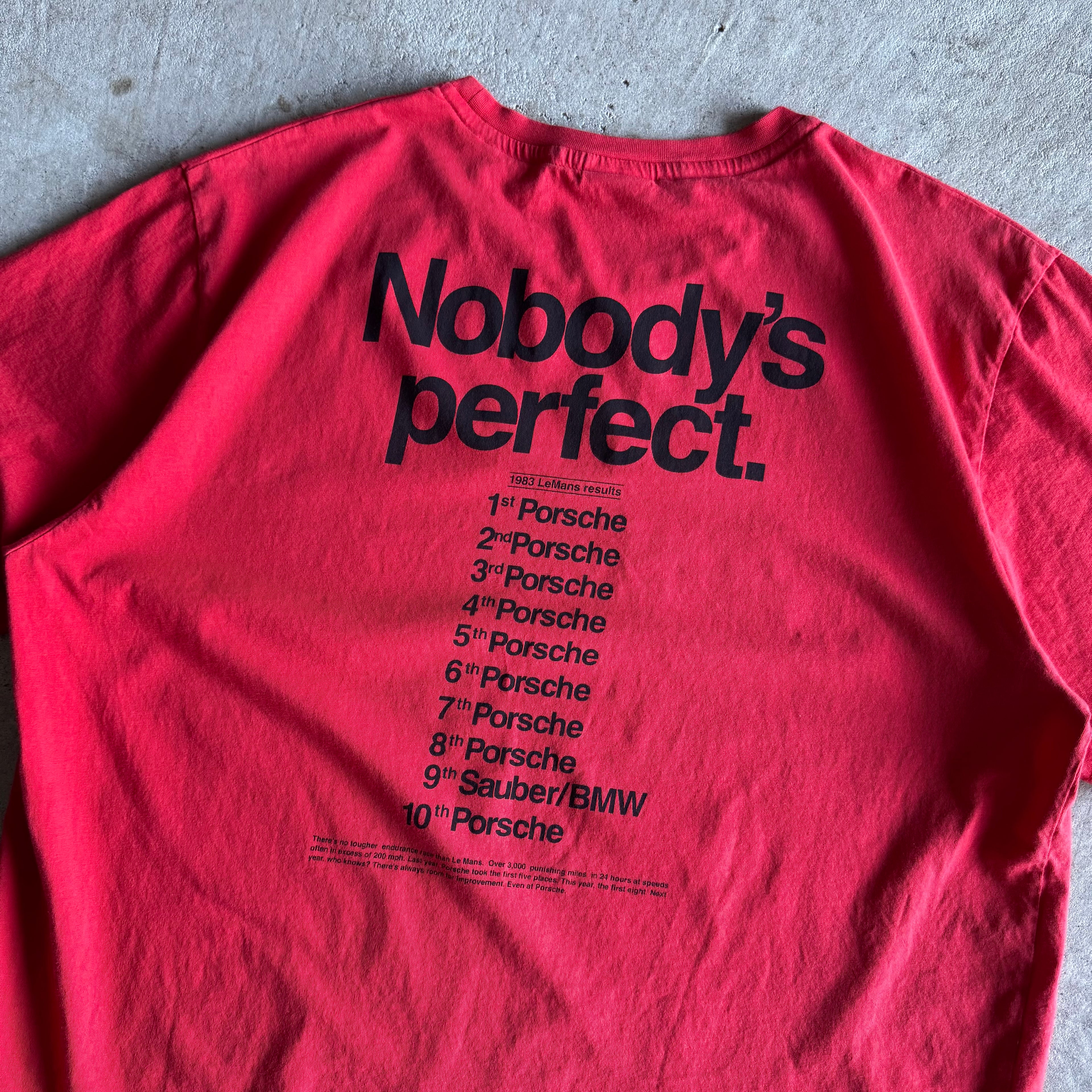 Porsche Selection Nobody's Perfect Red T Shirt (XL)