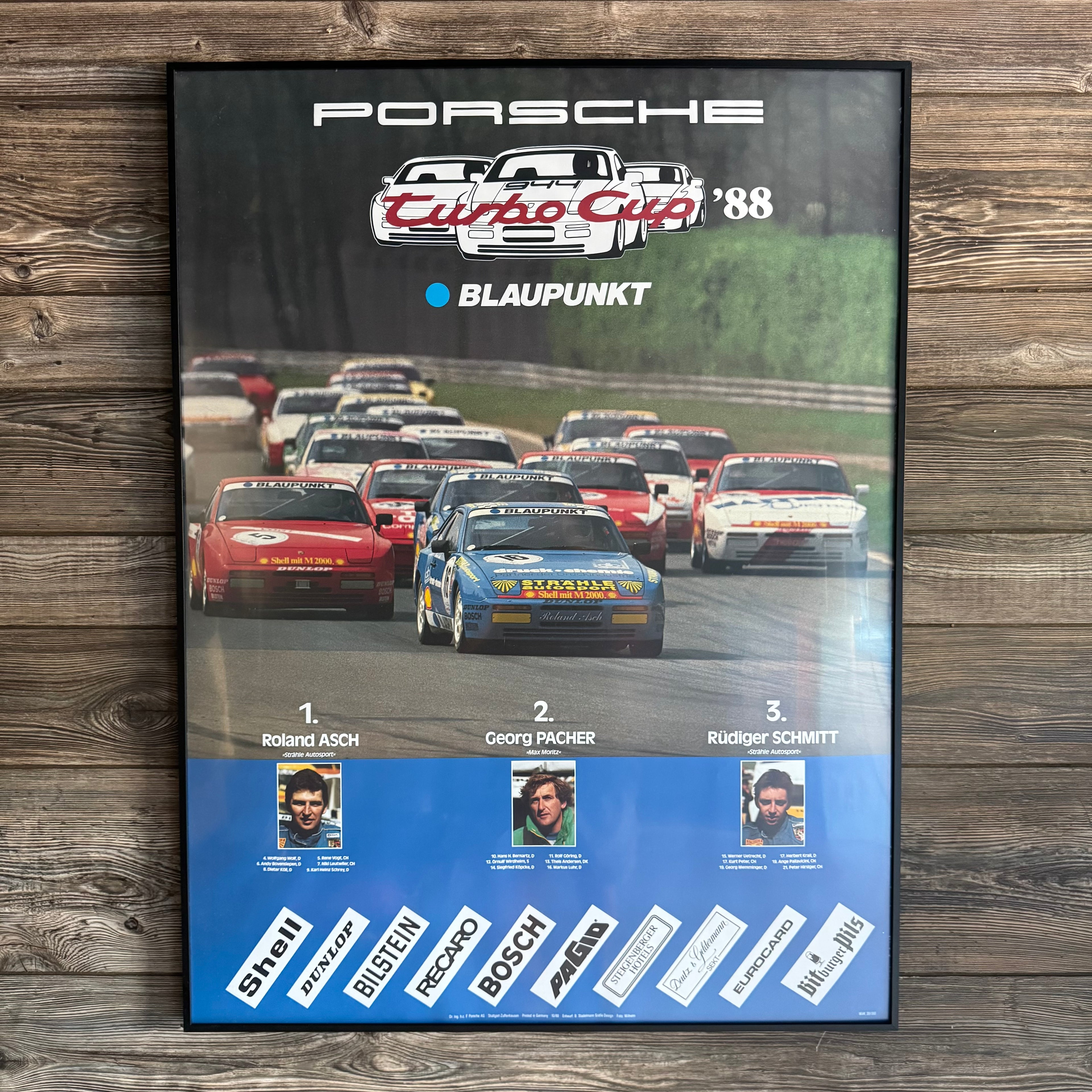 1988 Porsche Blaupunkt Turbo Cup Victory Poster