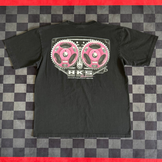 2000s HKS Evolution Adjustable Cams Black T Shirt Large