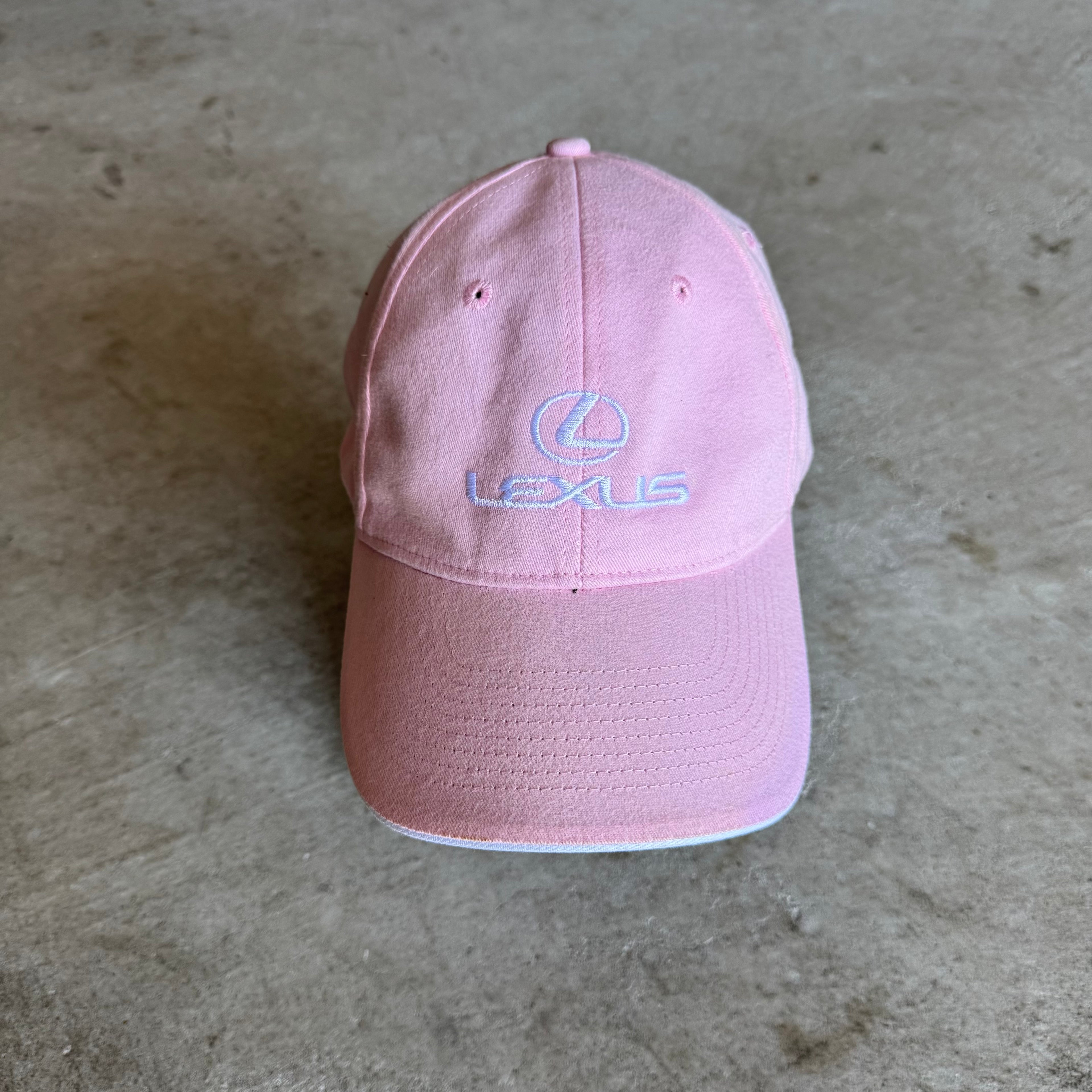 90s Lexus White Pink Strapback Hat