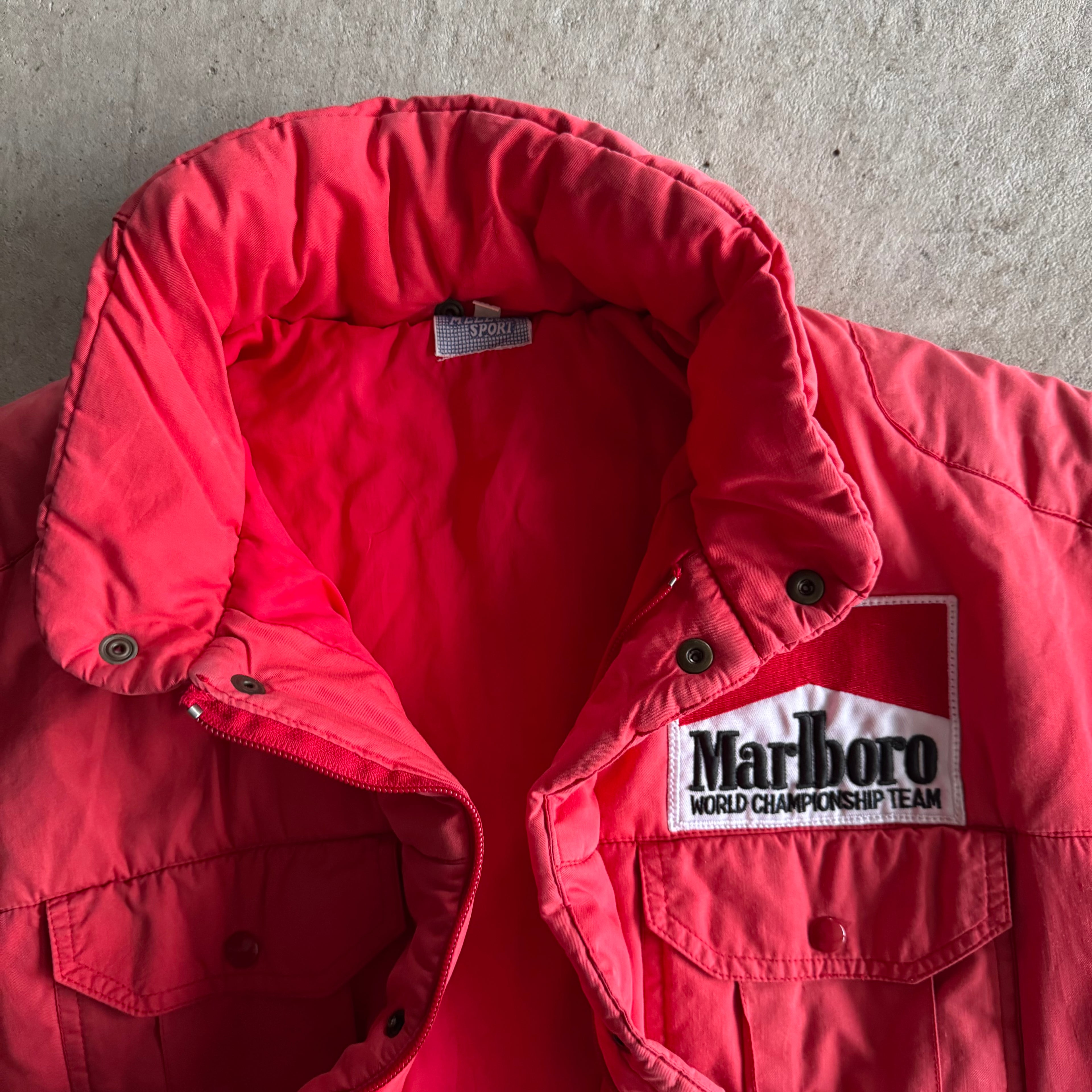 90s Marlboro Racing World Championship Team Red Puffer Jacket (L)