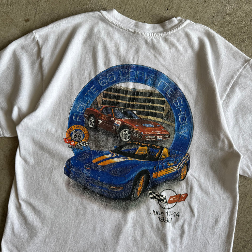 1998 Inaugural Route 66 Corvette Show White T Shirt (L)