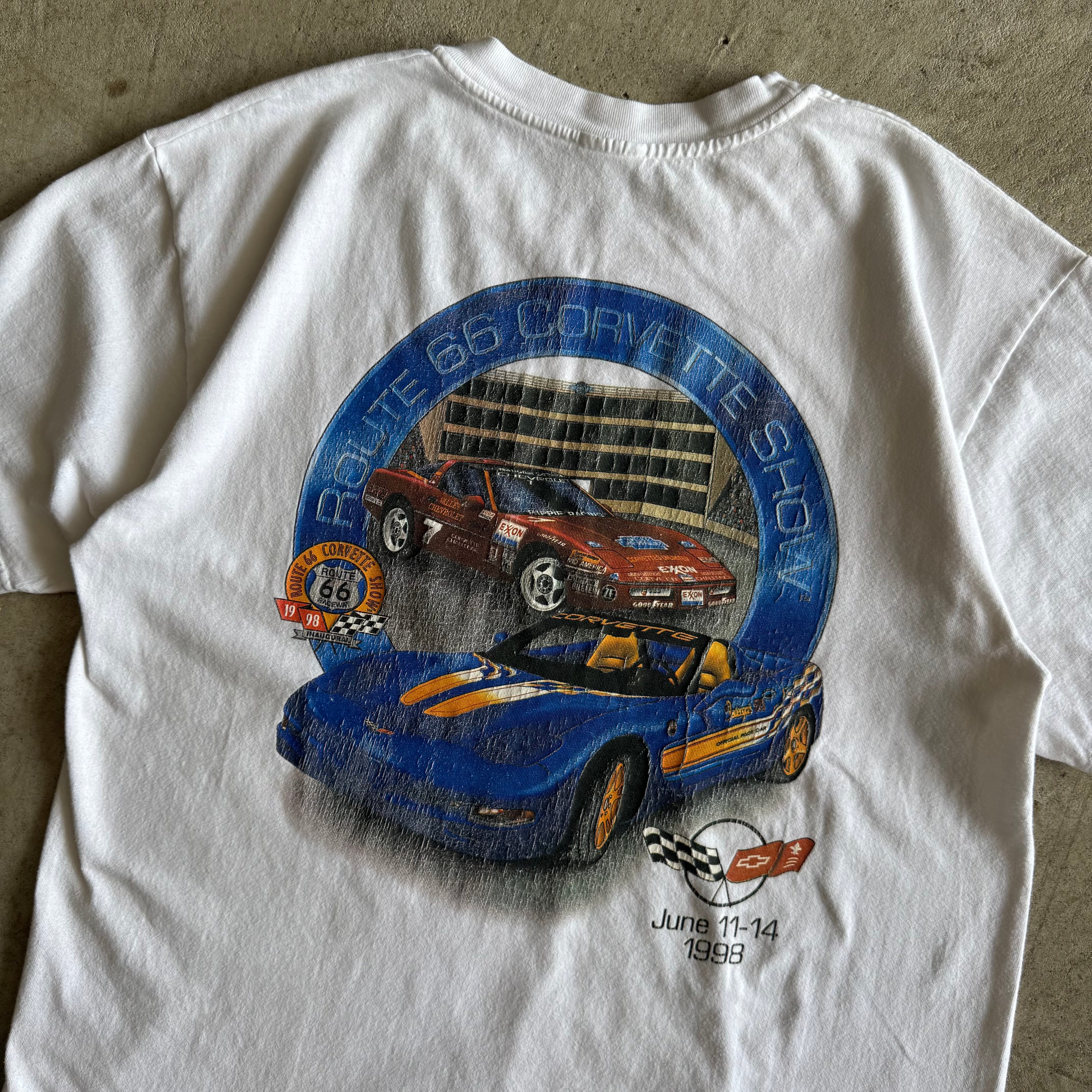 1998 Inaugural Route 66 Corvette Show White T Shirt (L)