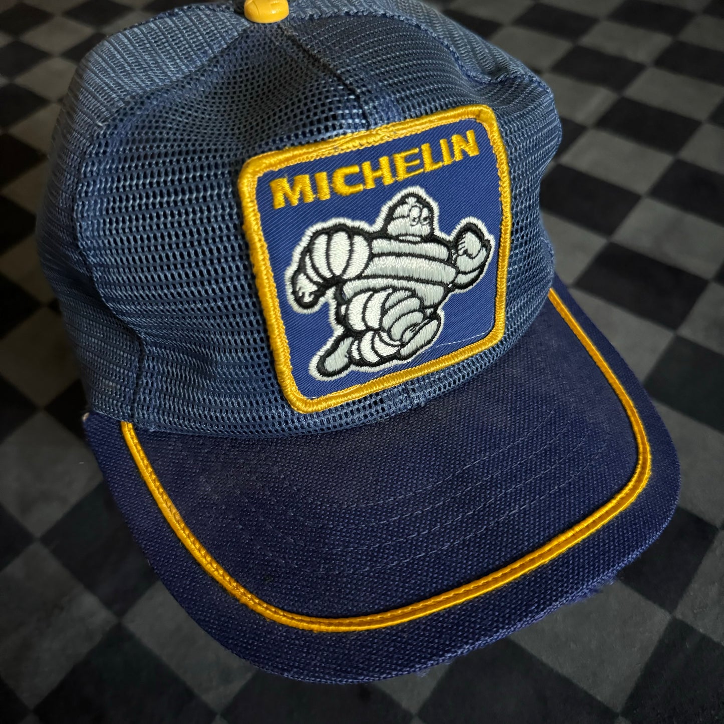 Vintage Michelin Tires Man Blue/Yellow Trucker Hat