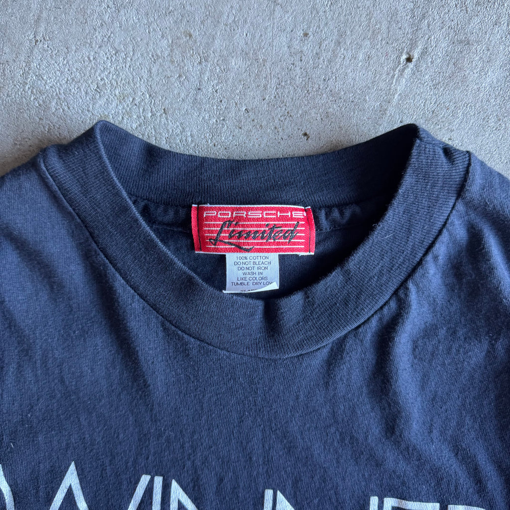80s Porsche Limited 936 24 Heures du Mans Winner Navy T Shirt (XL)