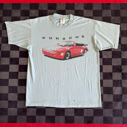 Vintage 90s Porsche 911 930 Slantnose Teal T Shirt XL