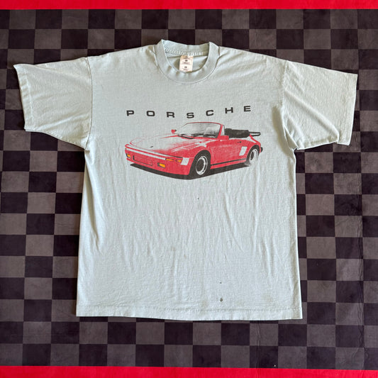 Vintage 90s Porsche 911 930 Slantnose Teal T Shirt XL
