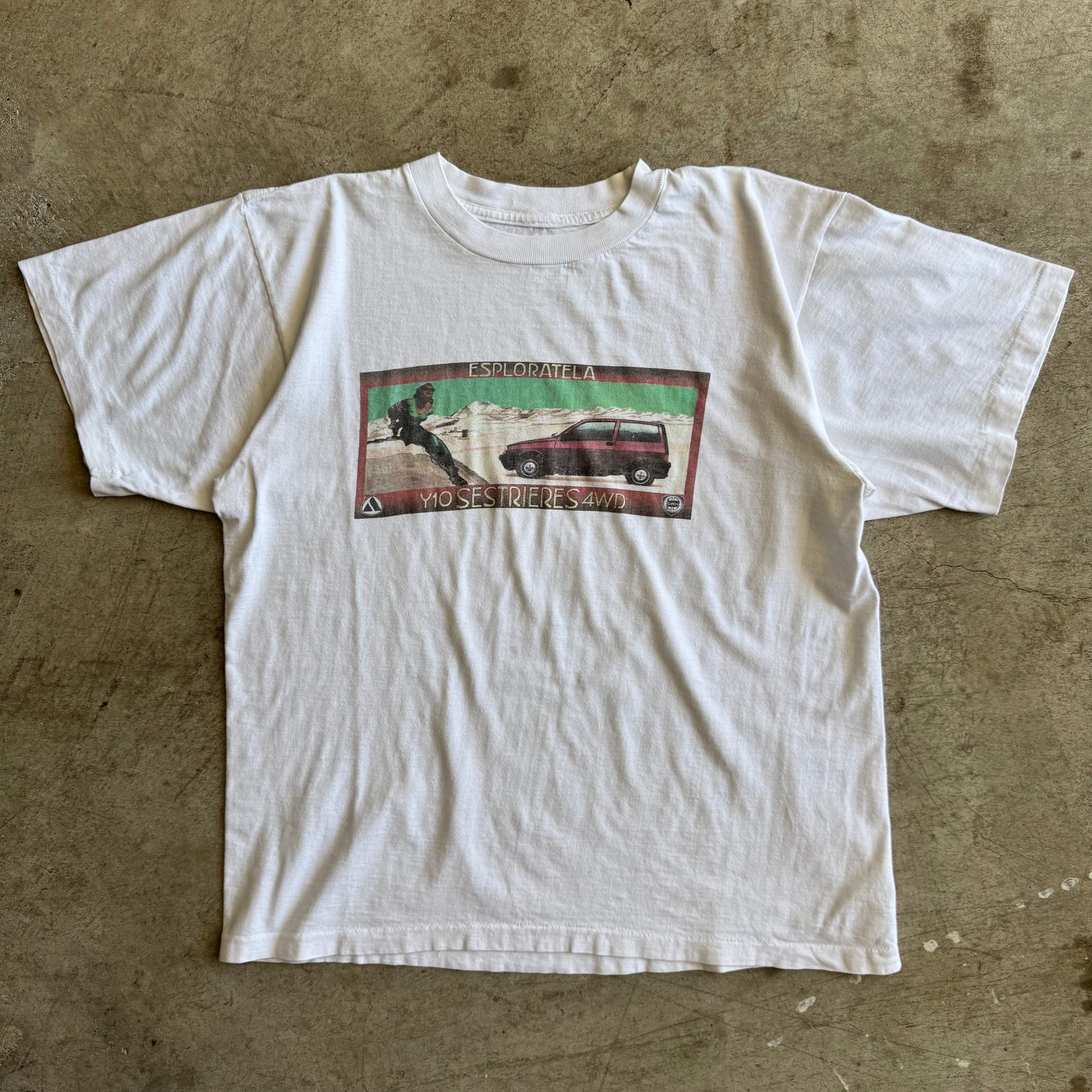 90s Lancia Y10 Sestrieres Explore it White Shirt (L)