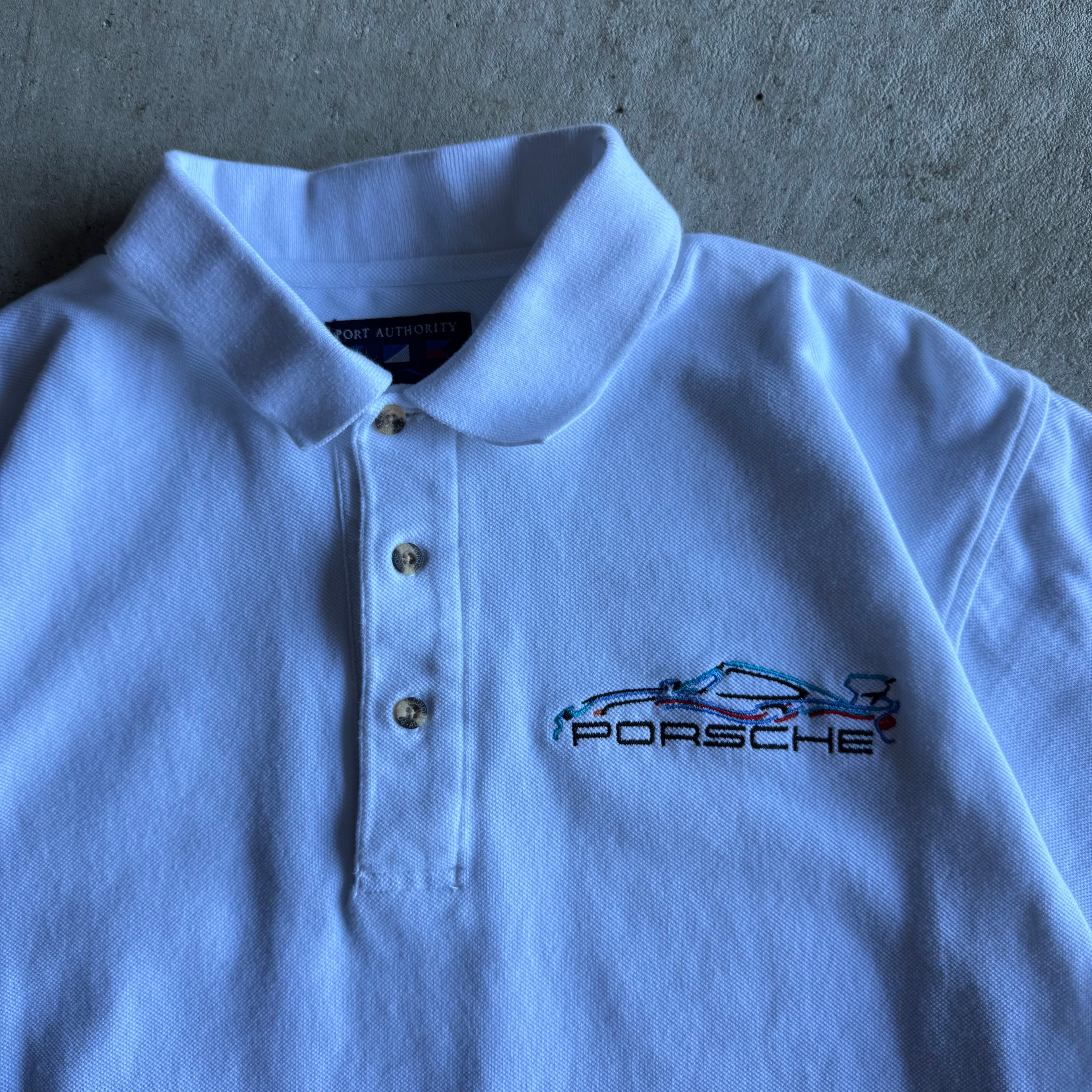 90s Porsche 911 GT1 White Polo Shirt (M)