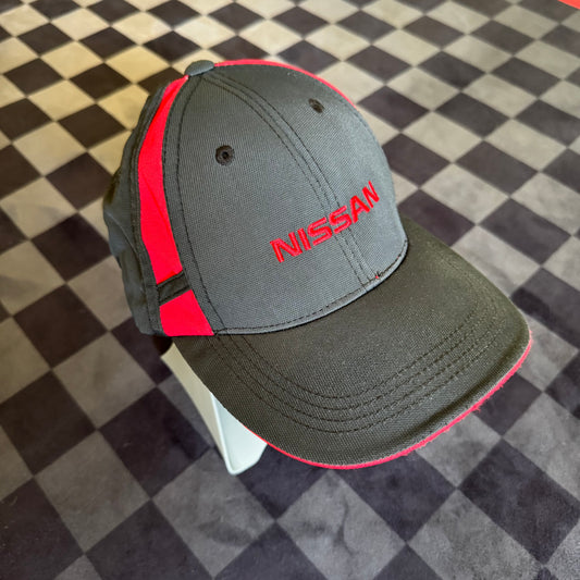 Vintage Nissan Black Red Strapback Hat Cap