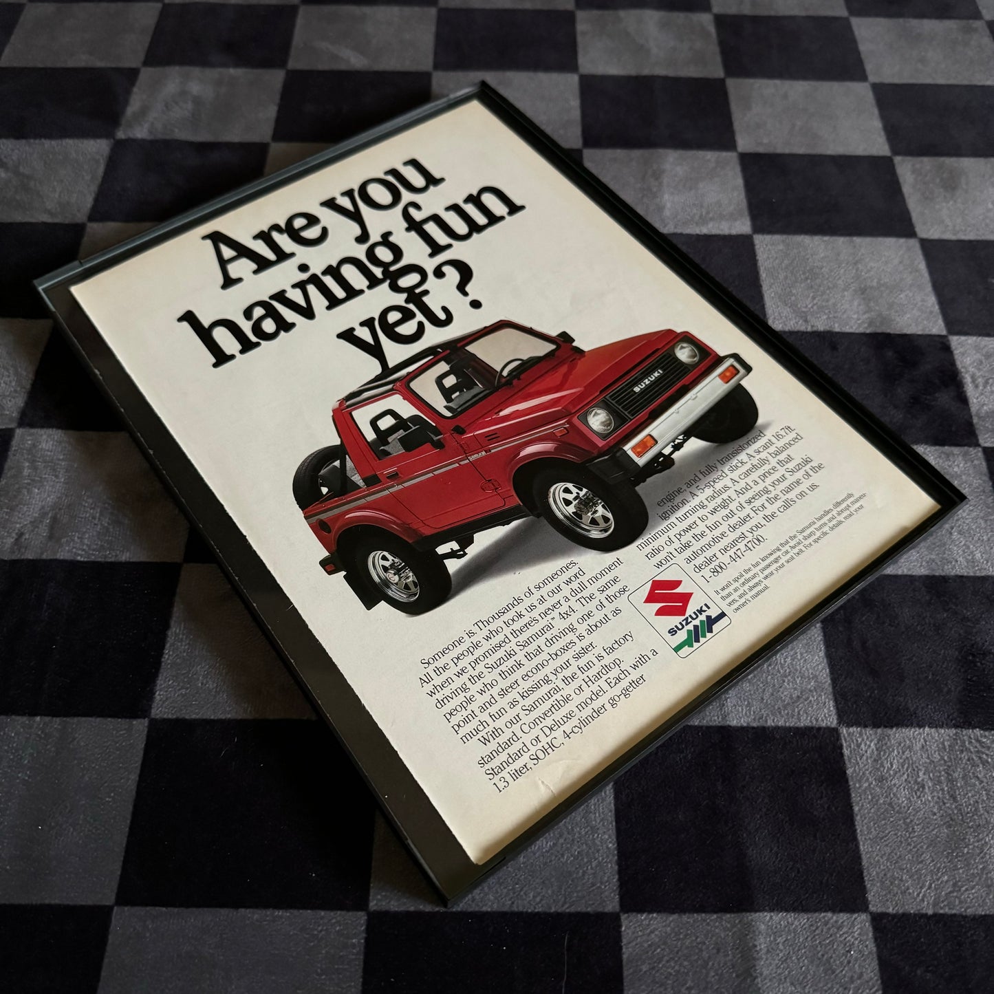80s Susuki Samurai Framed Ad