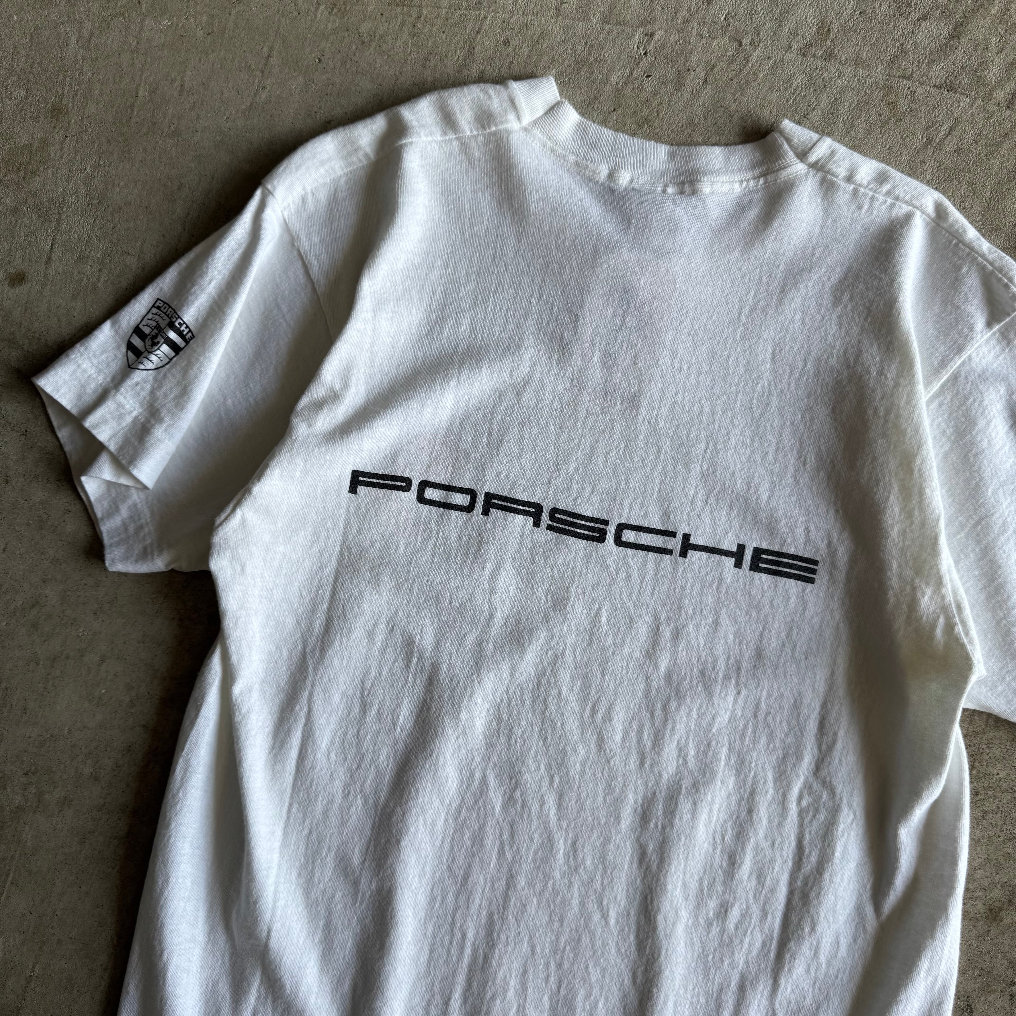 90s Porsche Crest White T Shirt (L)