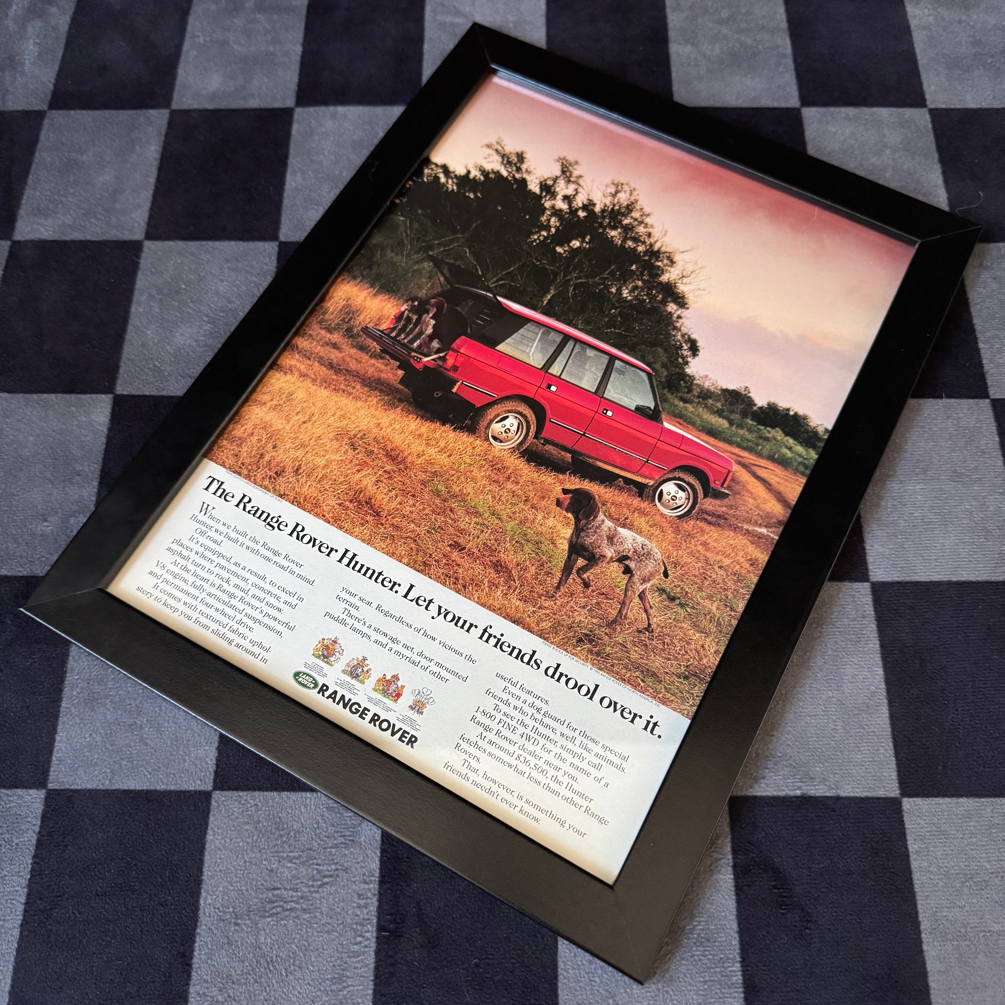 1991 The Range Rover Hunter Framed Advertisement