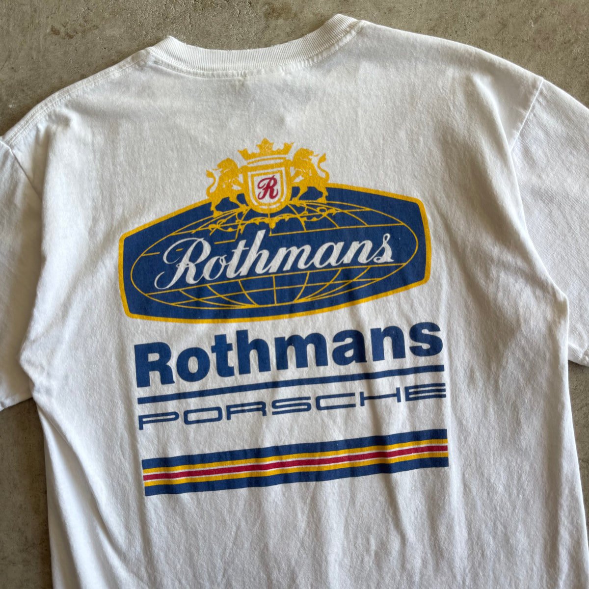 90s Porsche Rothmans Racing Distressed White T Shirt (M)