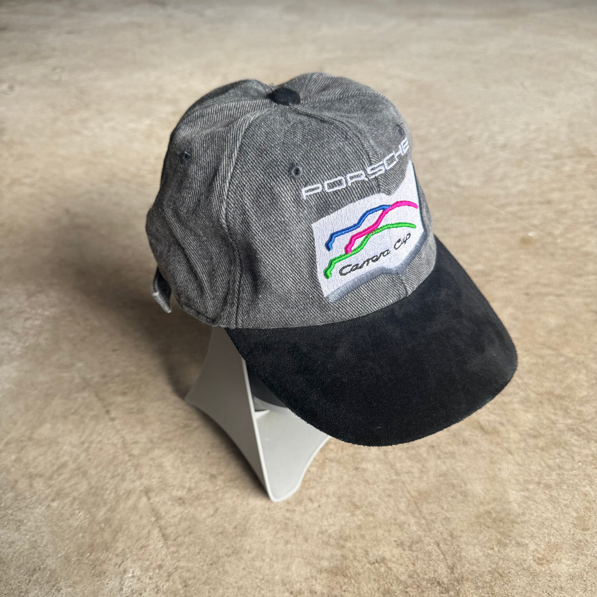 90s Porsche Carrera Cup Grey Adjustable Strapback Hat