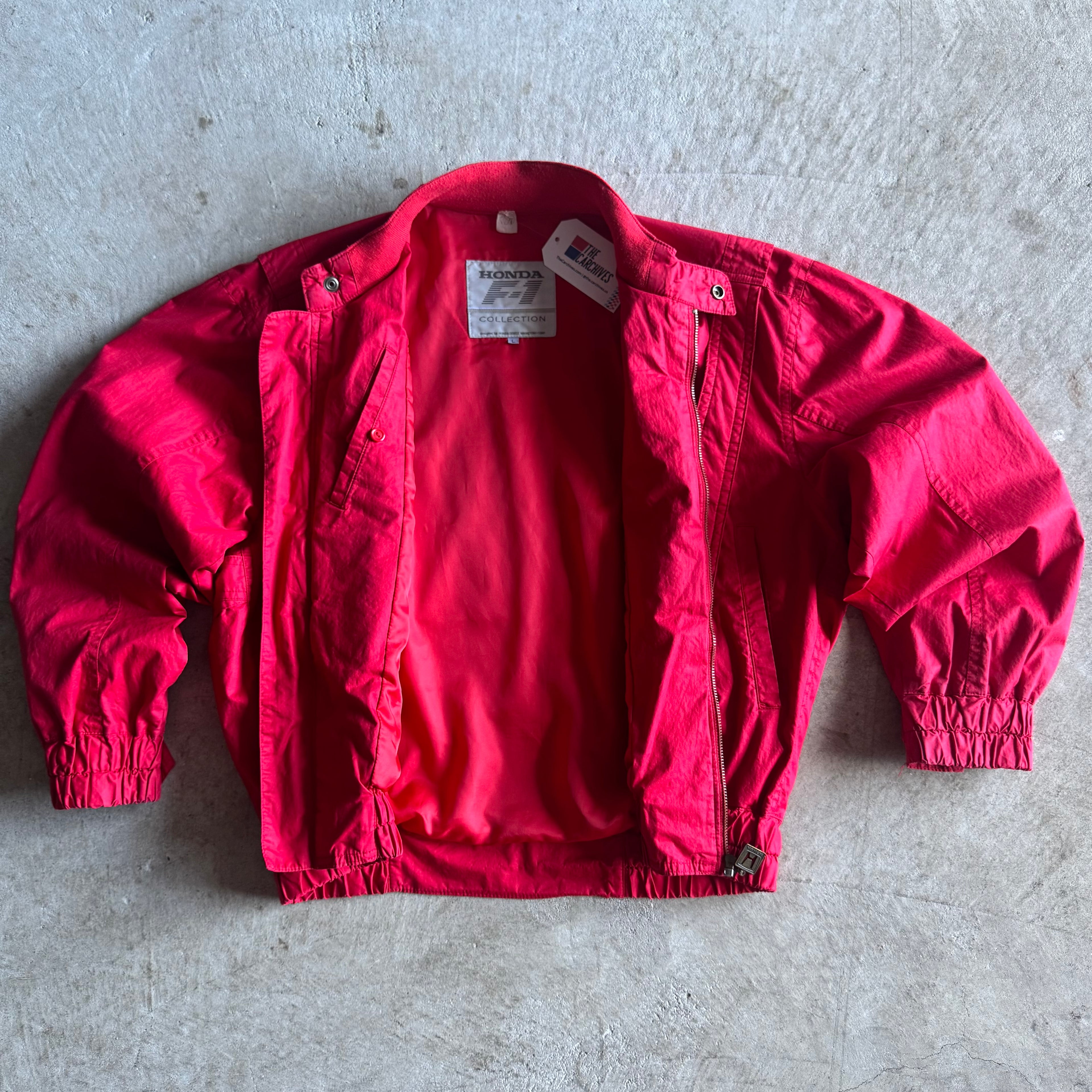 Vintage 80s Honda F1 Grand Prix Racing Red Jacket Size Large