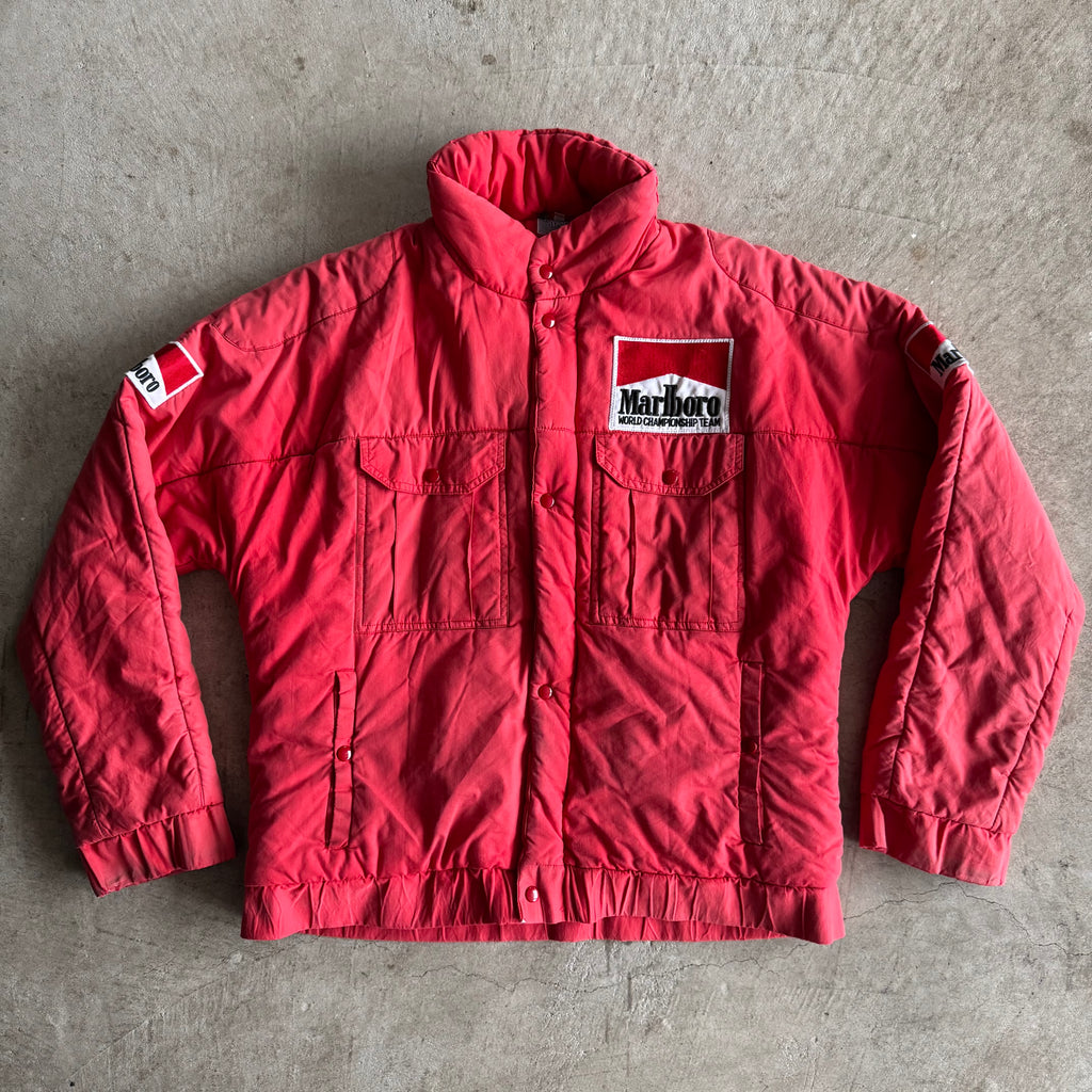90s Marlboro Racing World Championship Team Red Puffer Jacket (L)