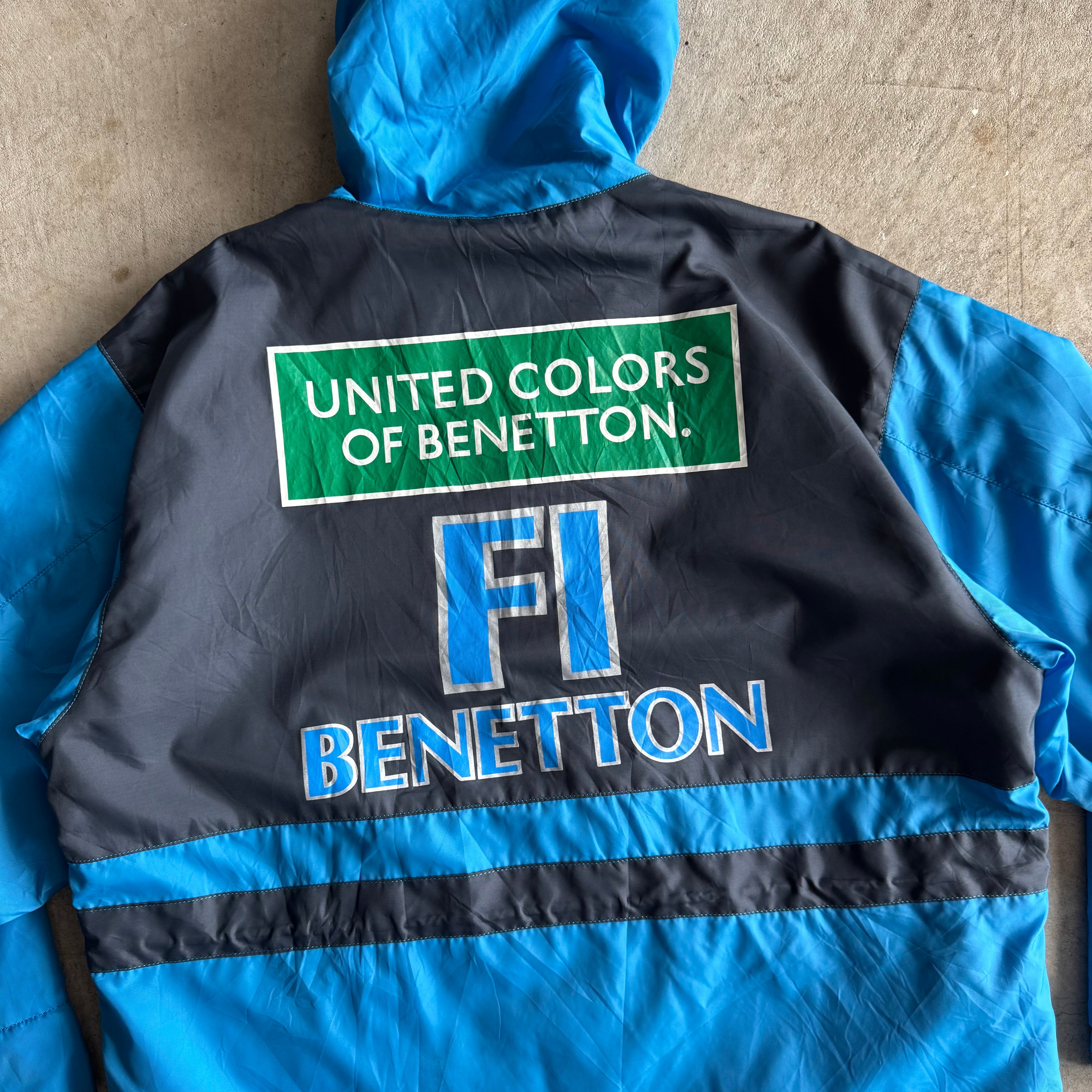 90s United Colors of Bennetton Formula 1 Racing Blue Jacket (XL)