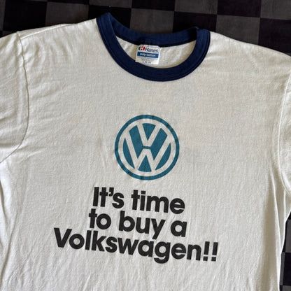 Vintage 90s Volkswagen Its Time to Buy Ringer T Shirt Large