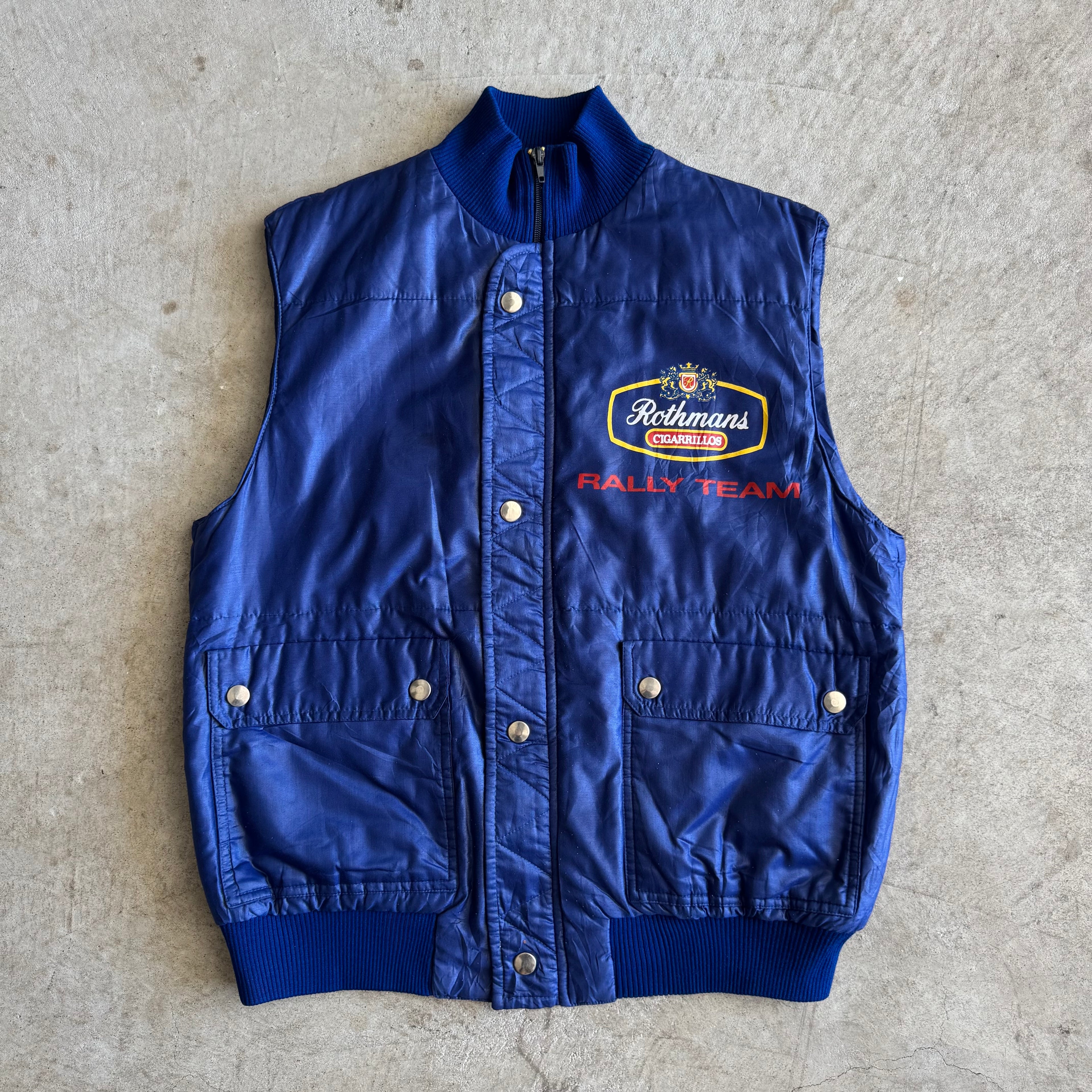 90s Rothmans Racing Rally Team Navy Vest Jacket (L)
