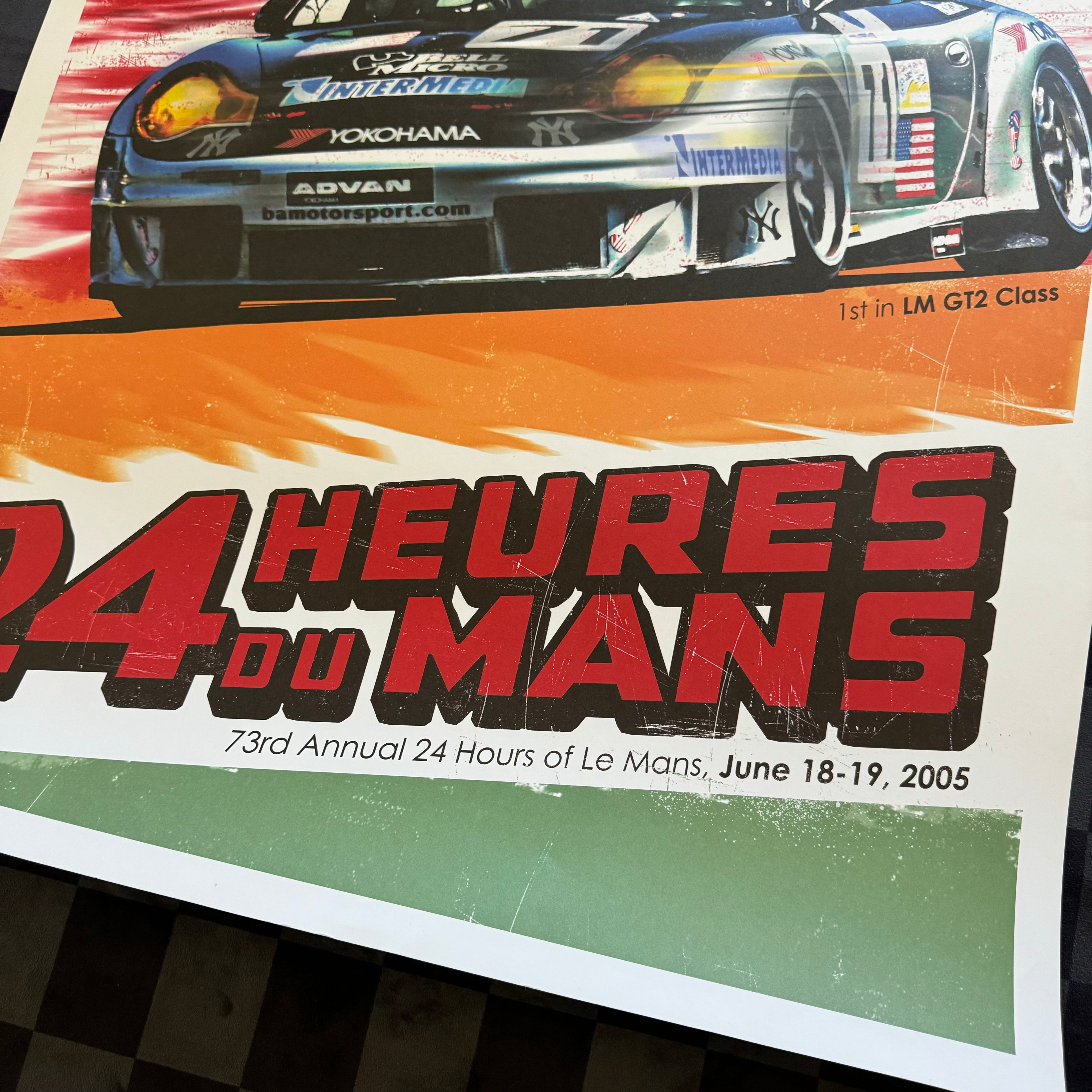 Original 2005 Advan Yokohama 24 Hours of Le Mans Porsche GT2 Poster