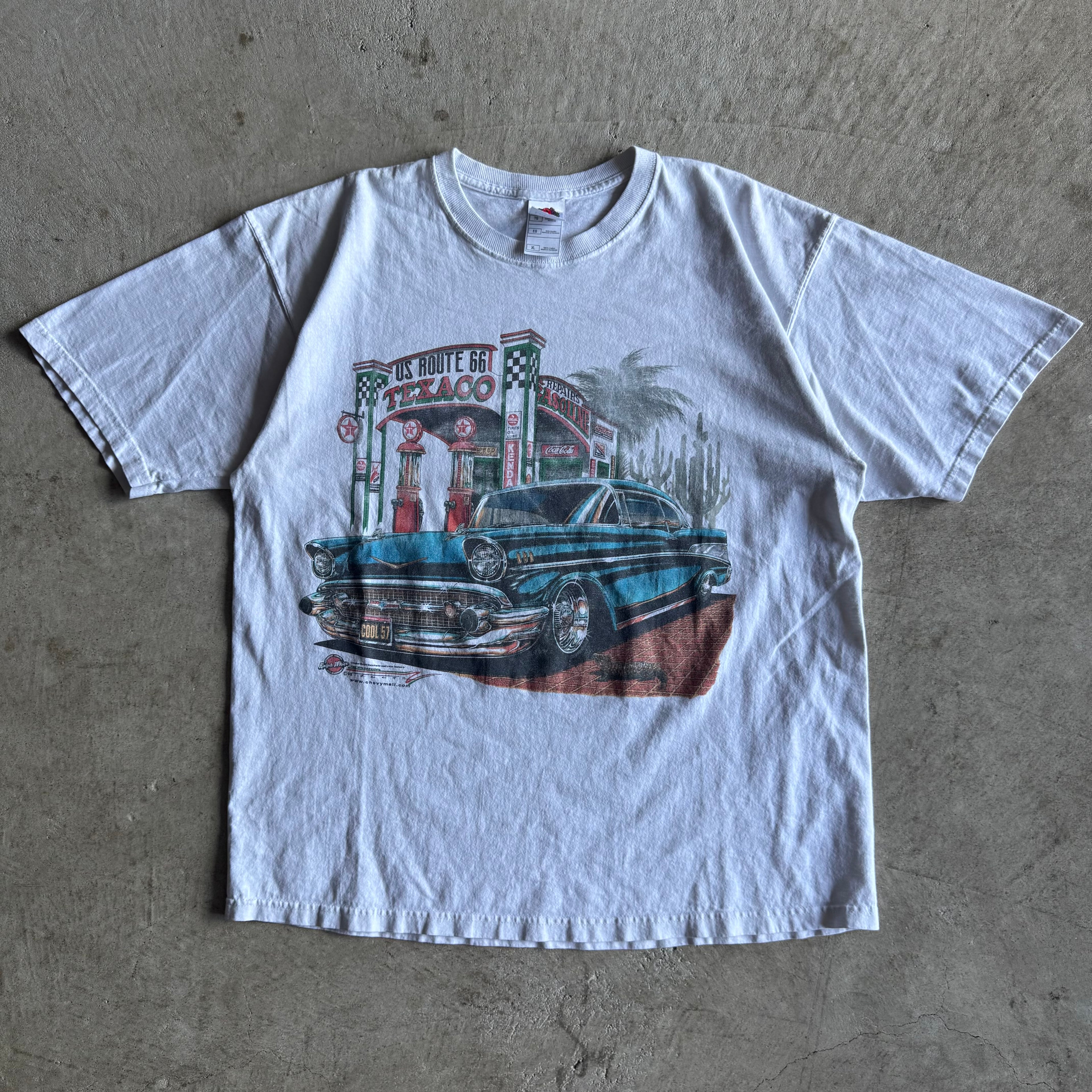 1995 '57 Chevy Chevelle US Route 66 White T Shirt (XL)