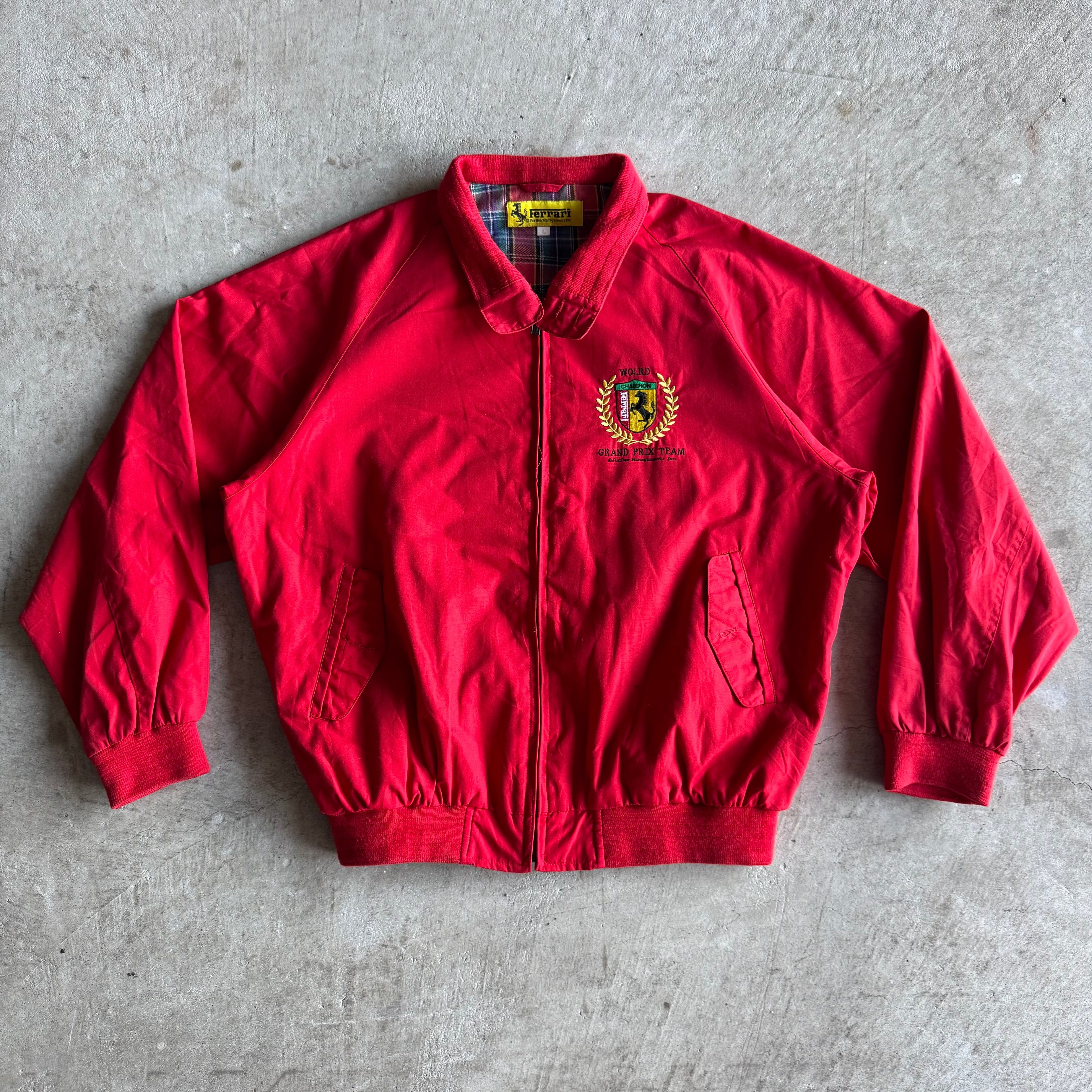 90s Ferrari Grand Prix Team Red Coach Jacket (L)