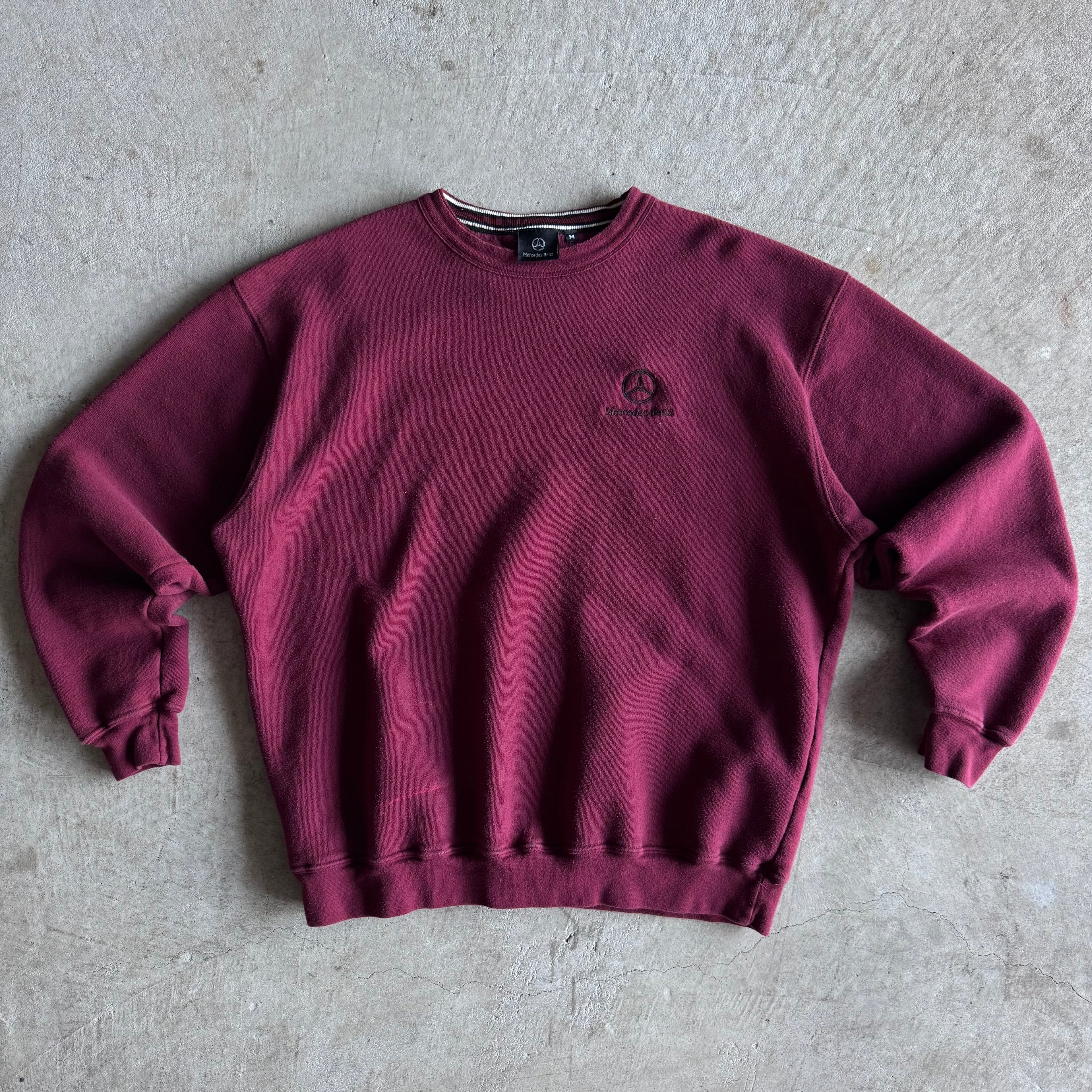 90s Mercedes Benz Burgundy Crewneck Sweater (M)