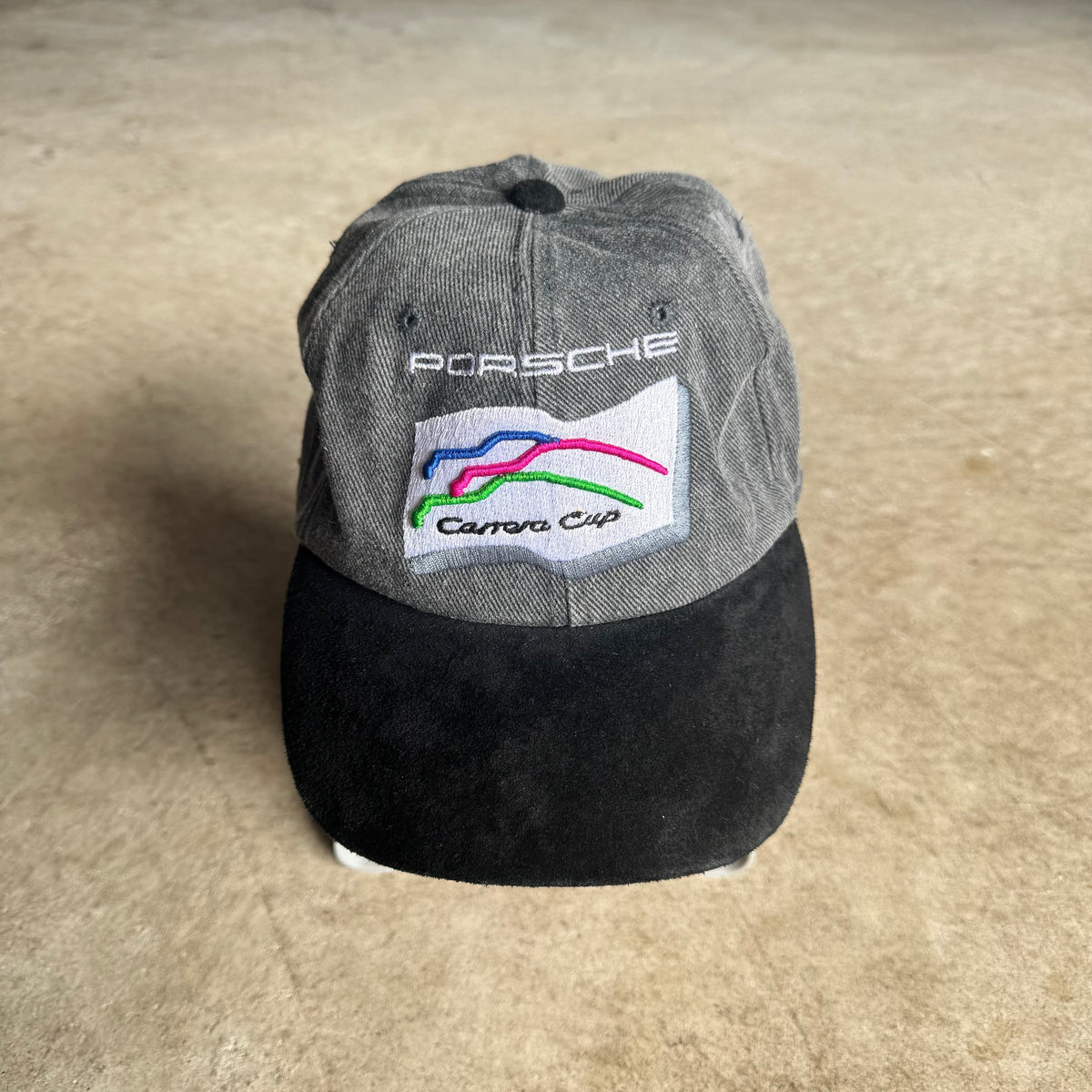 90s Porsche Carrera Cup Grey Adjustable Strapback Hat