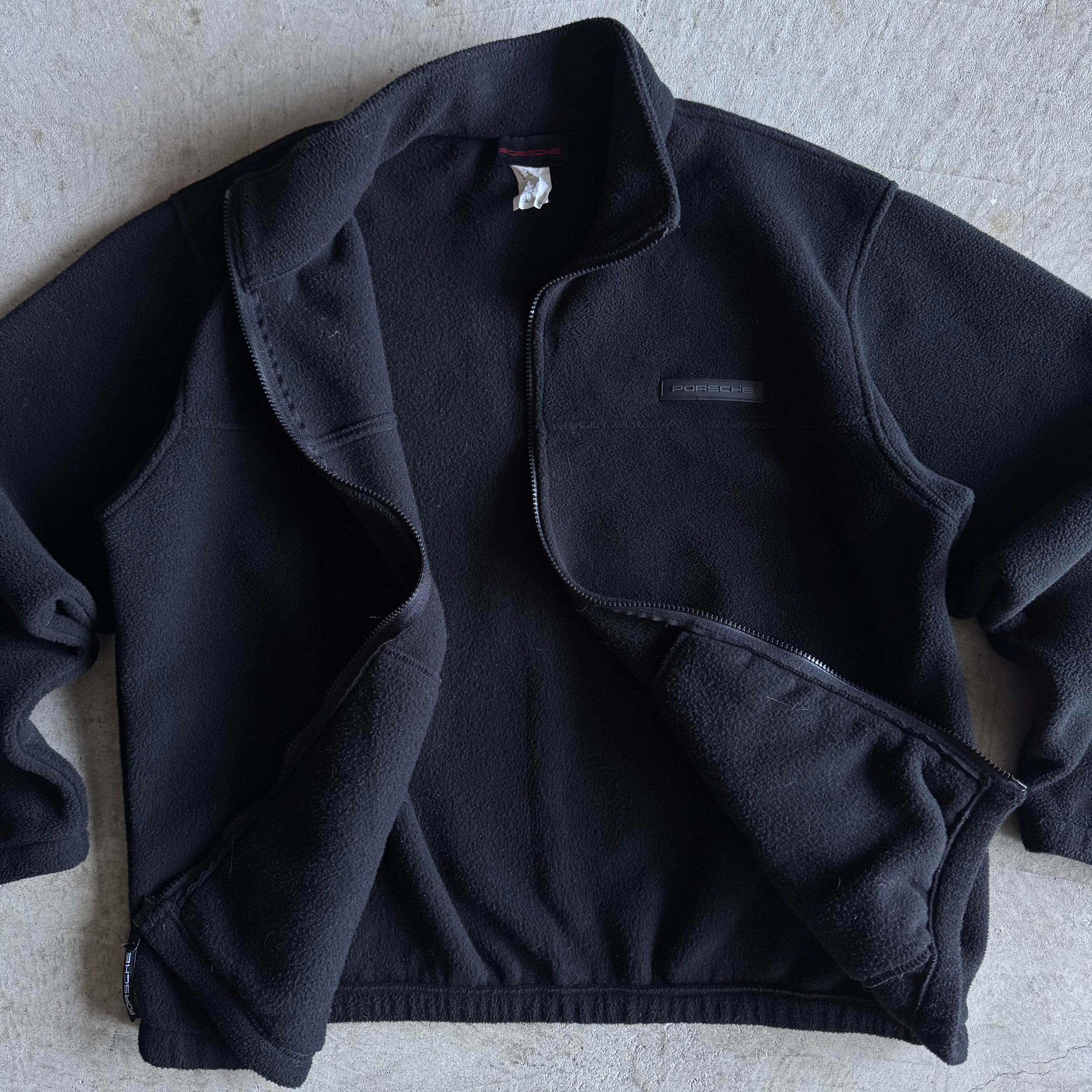 90s Porsche Selection Black Fleece Jacket (L)