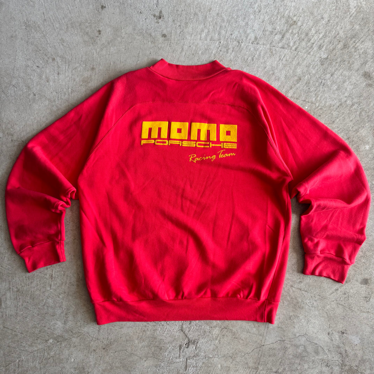 80s Porsche MOMO Racing Team Red Crewneck Sweater (M)