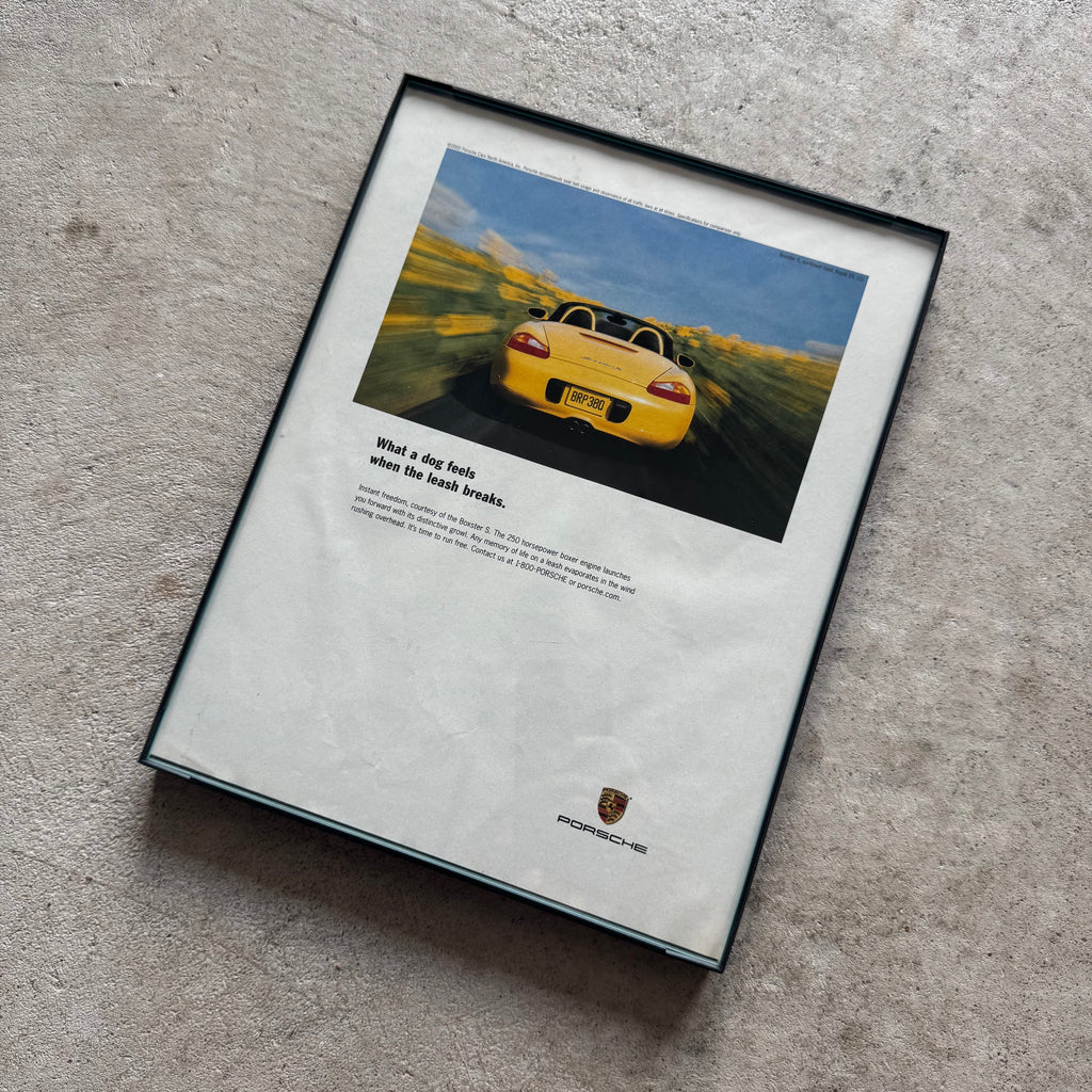 2000 Porsche What a Dogs Feels Boxster S Framed Advertisement