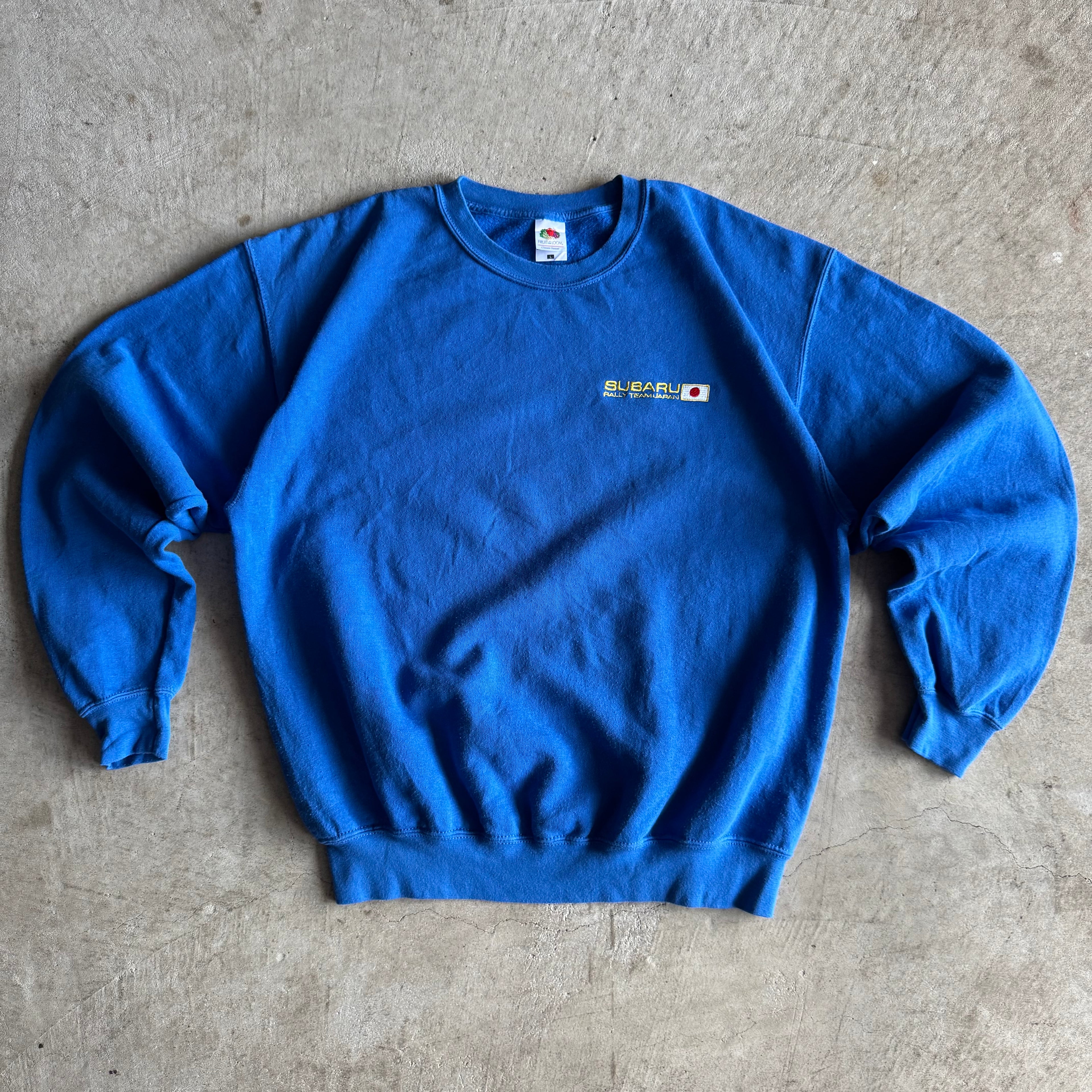90s Subaru Rally Team Japan Blue Crewneck Sweater (L)