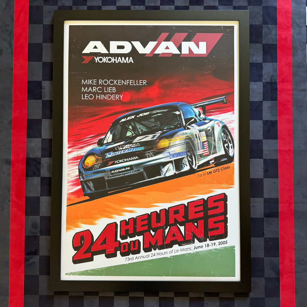 Original 2005 Advan Yokohama 24 Hours of Le Mans Porsche GT2 Poster