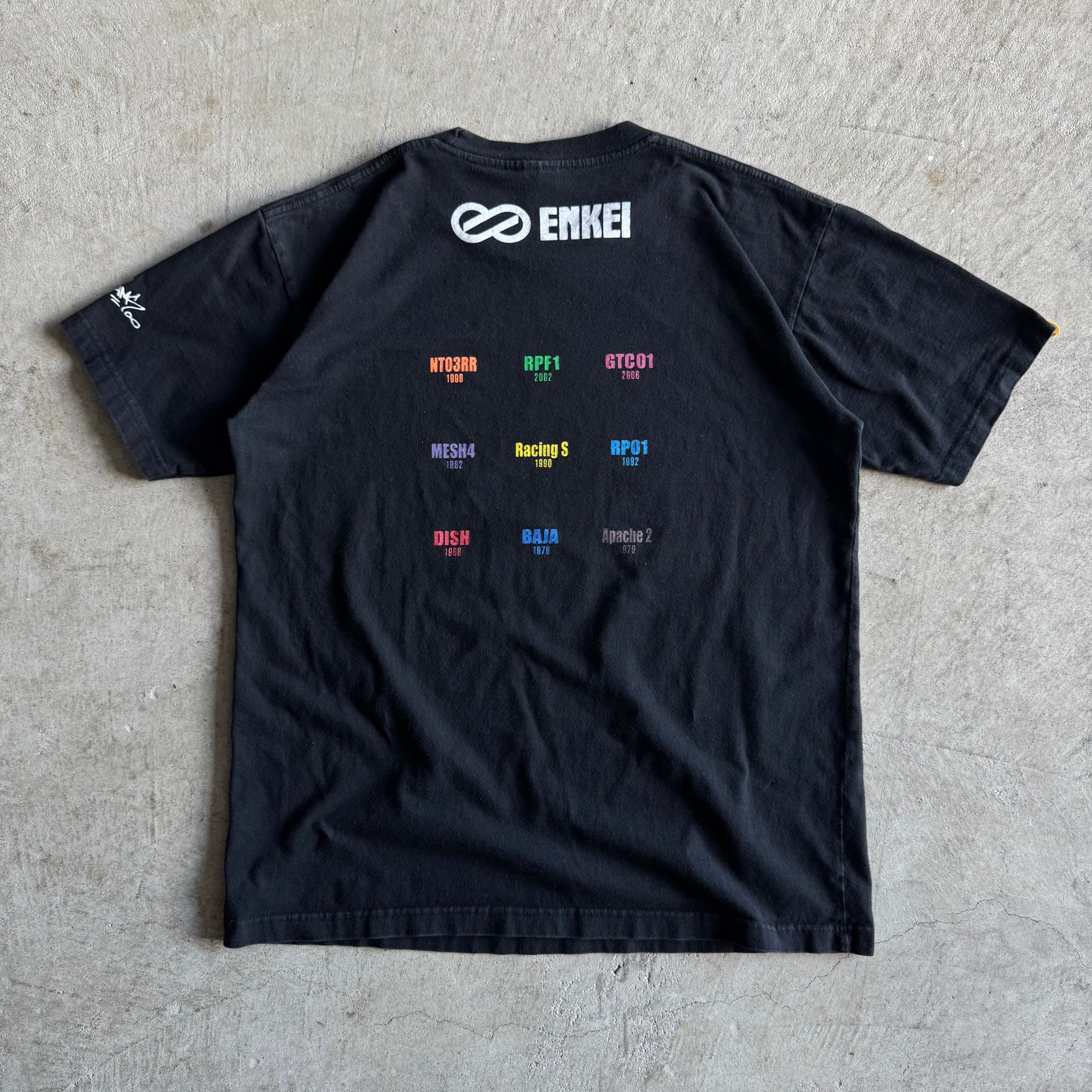 Vintage 2000s Enkei Wheels 360 Perfect Black T Shirt Size Medium