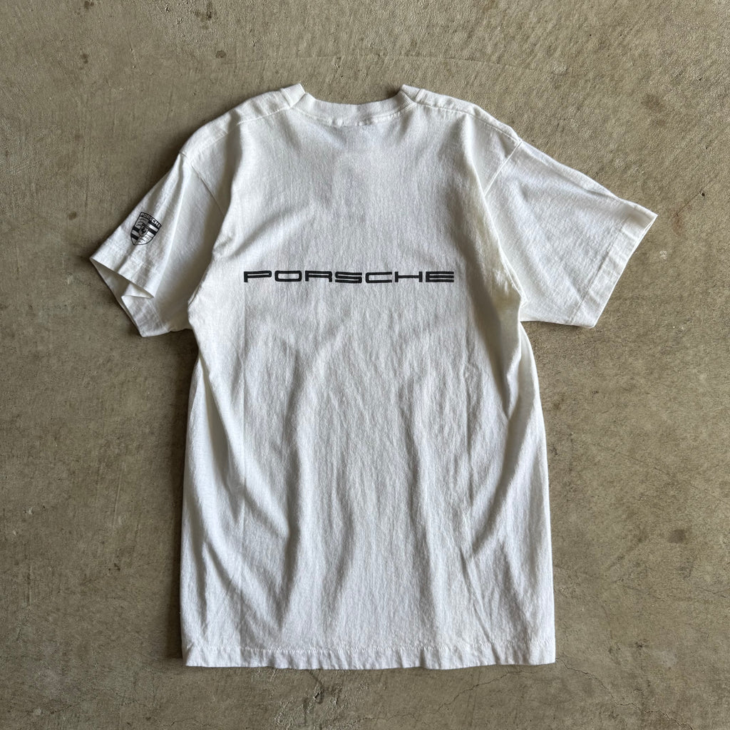 90s Porsche Crest White T Shirt (L)