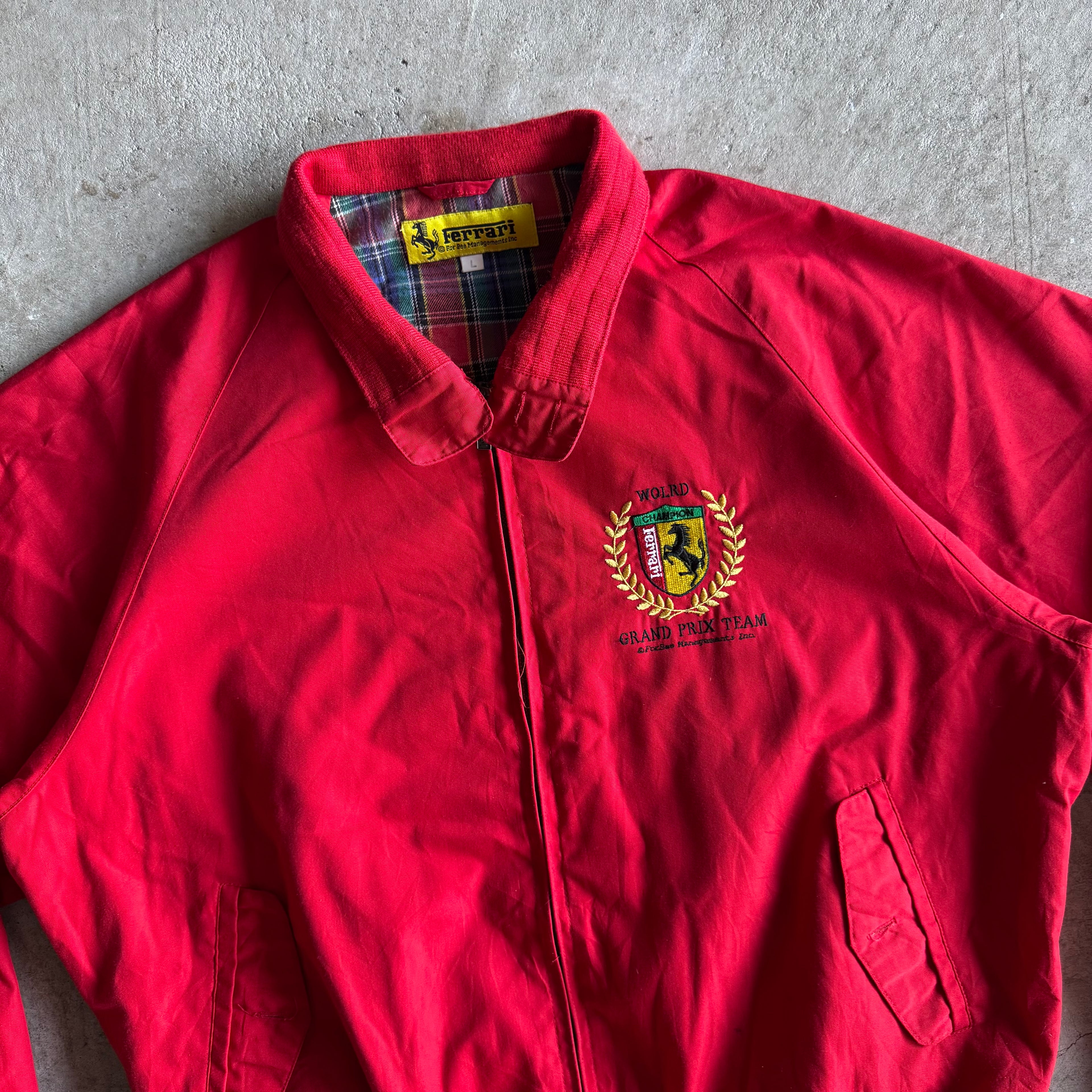 90s Ferrari Grand Prix Team Red Coach Jacket (L)