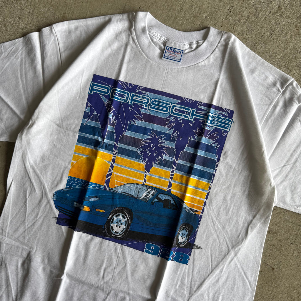 90s Porsche 928 Sunset White T Shirt (L)
