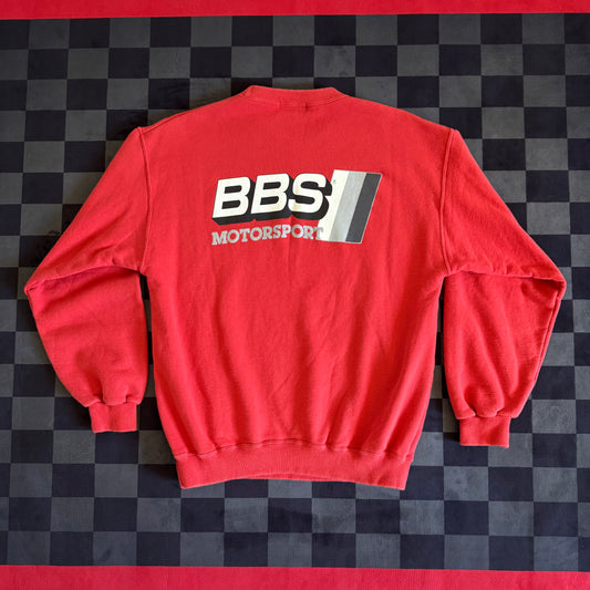 Vintage 90s BBS Motorsport Red Ferrari Pullover Sweater Size Medium